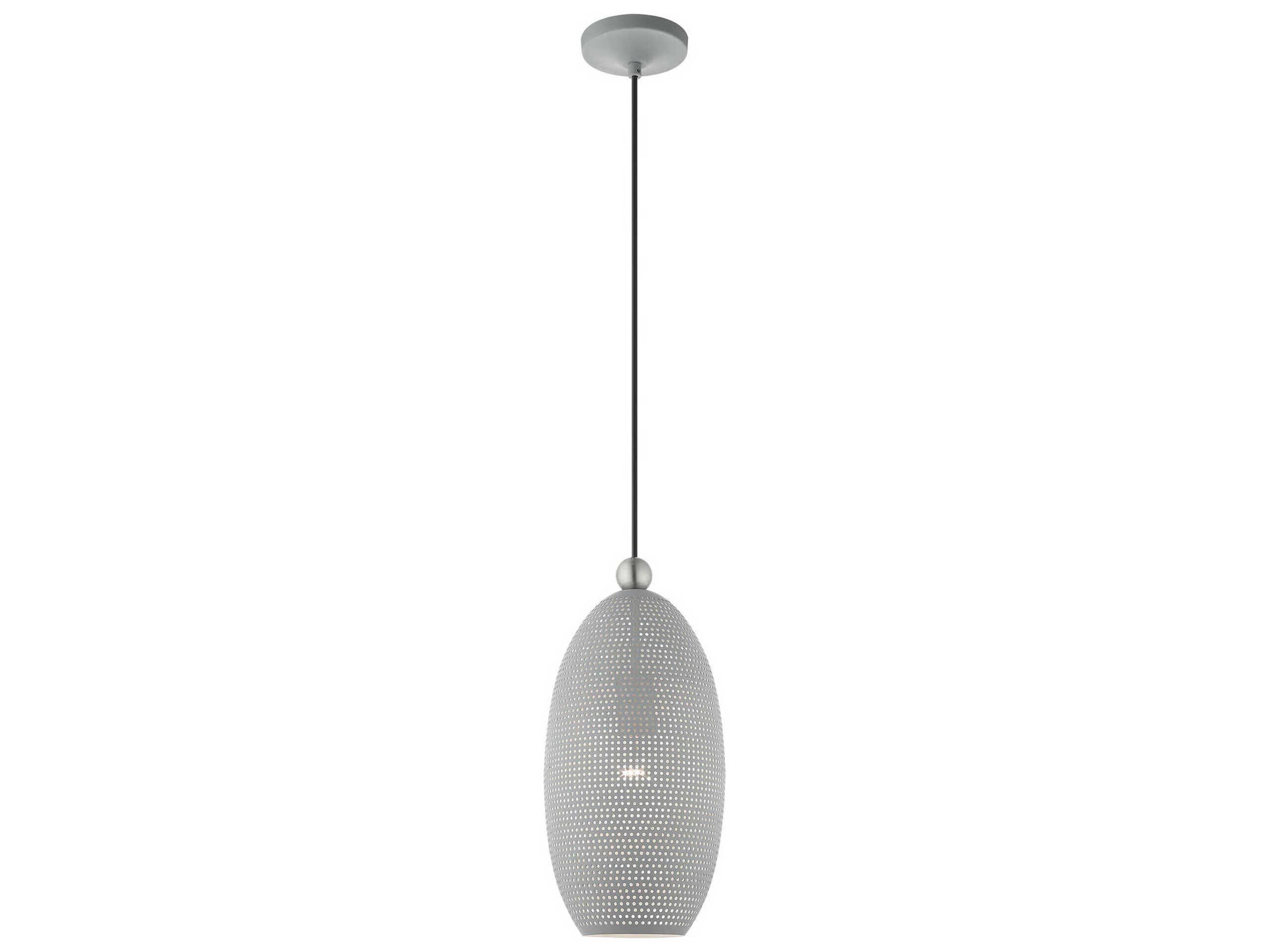 Livex Lighting Dublin 1-Light Nordic Gray Brushed Nickel Mini Pendant