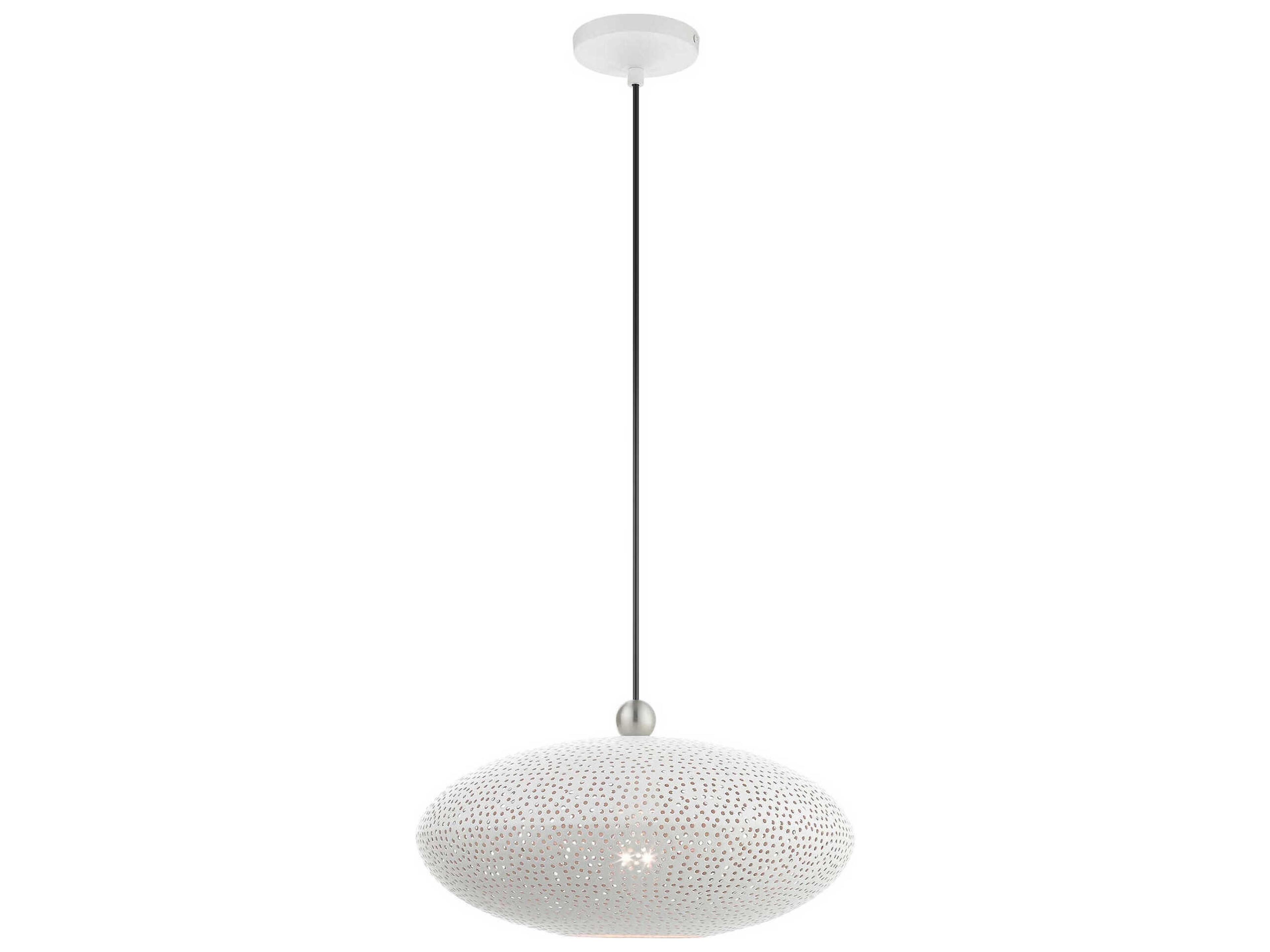 Livex Lighting Dublin 1-Light White Brushed Nickel Pendant