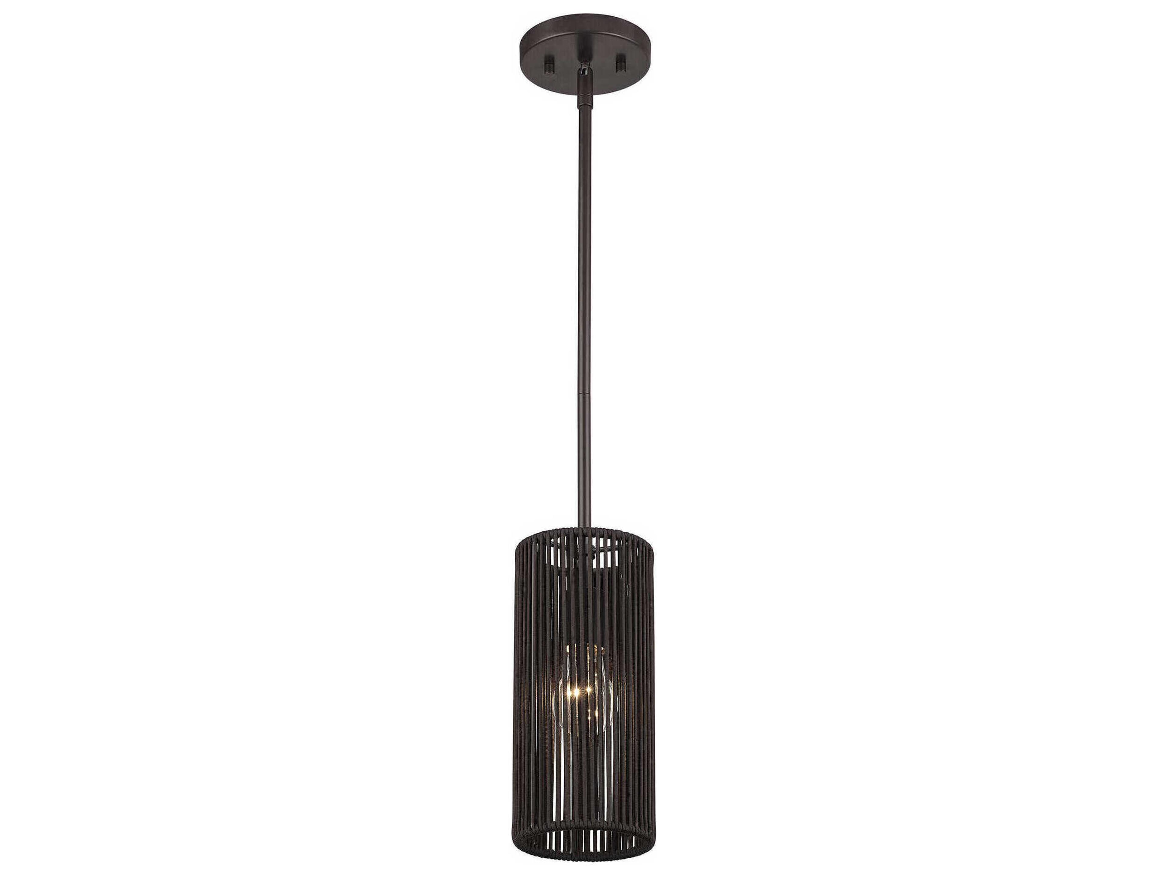 Livex Lighting Acordia 1-Light English Bronze Cylinder Mini Pendant