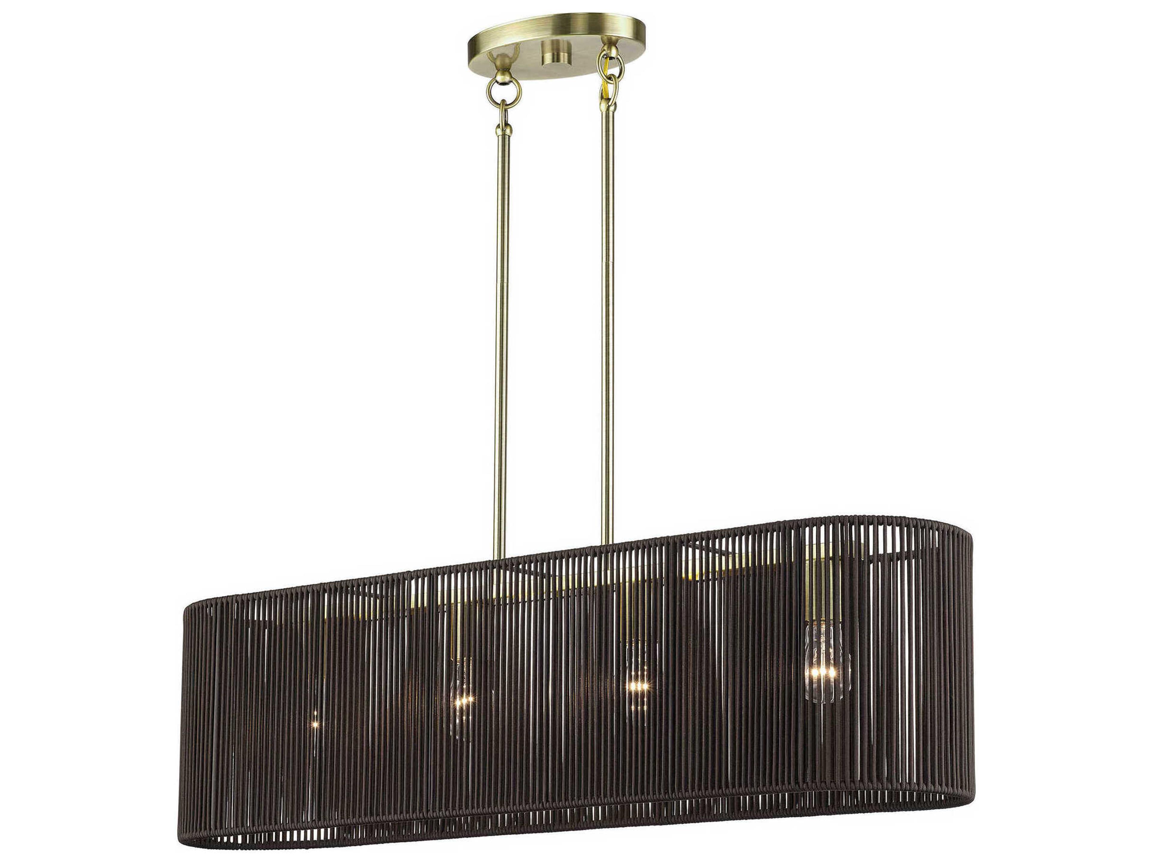 Livex Lighting Acordia 4-Light Antique Brass Drum Island Pendant