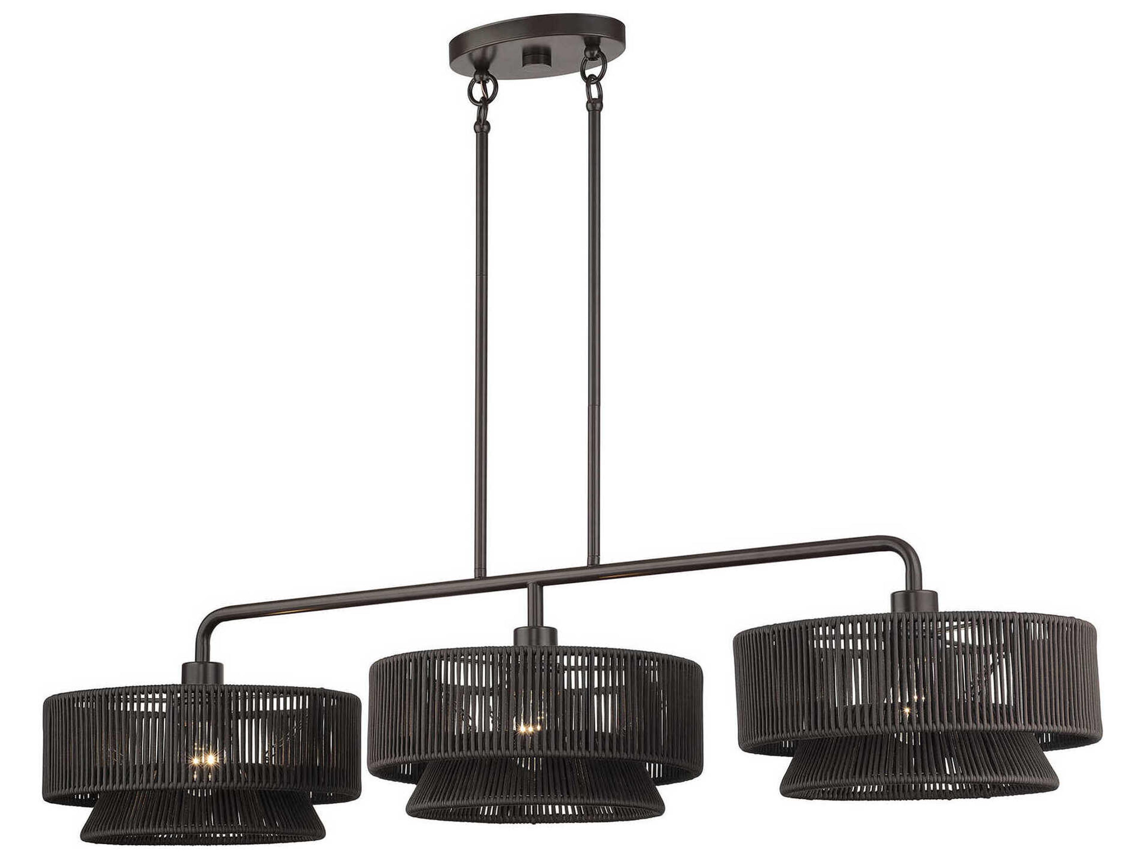 Livex Lighting Florell 3-Light English Bronze Drum Island Pendant