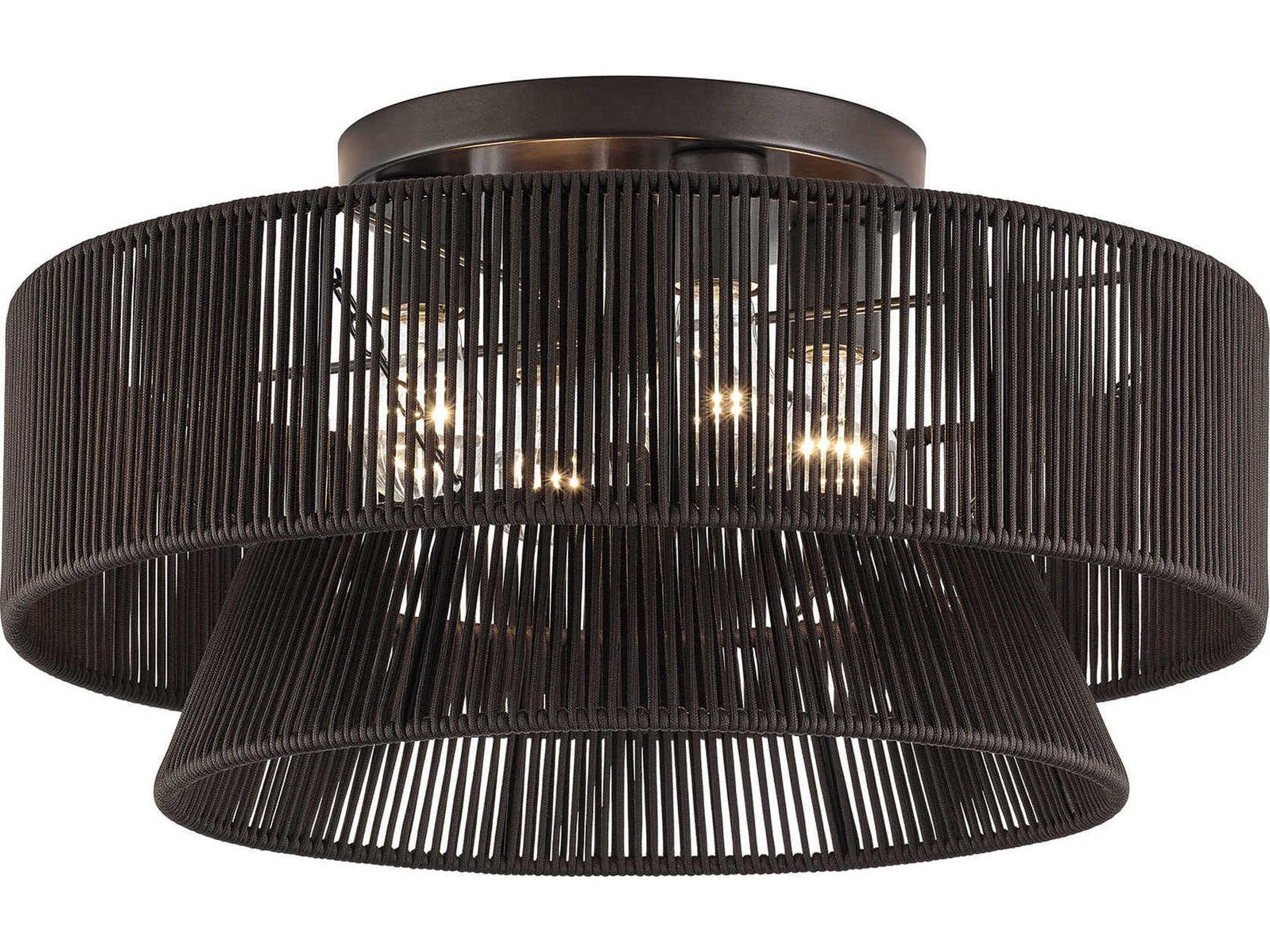 Livex Lighting Florell 4-Light English Bronze Linear Semi Flush Mount