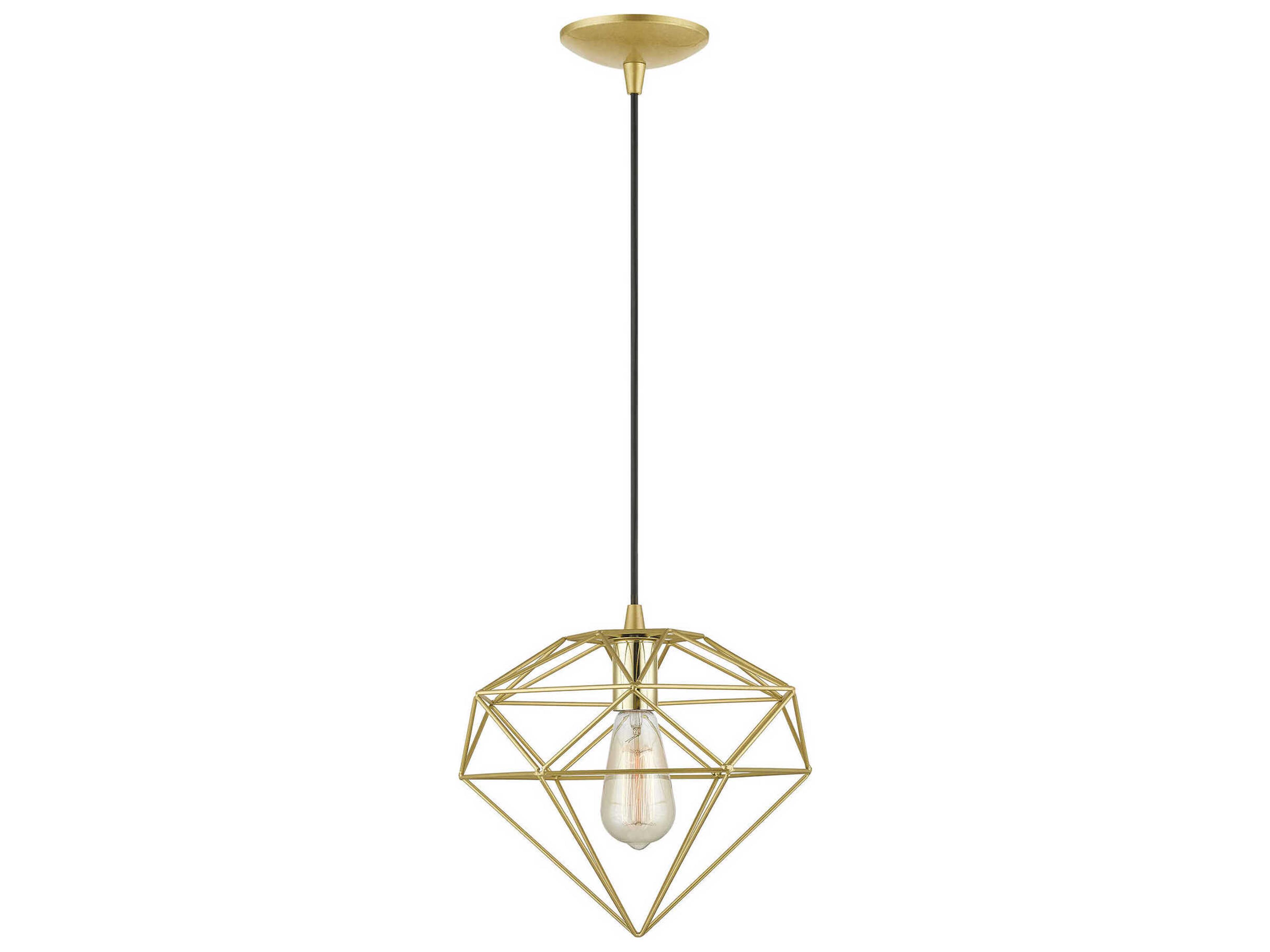 Livex Lighting Knox 1-Light Soft Gold Polished Brass Mini Pendant