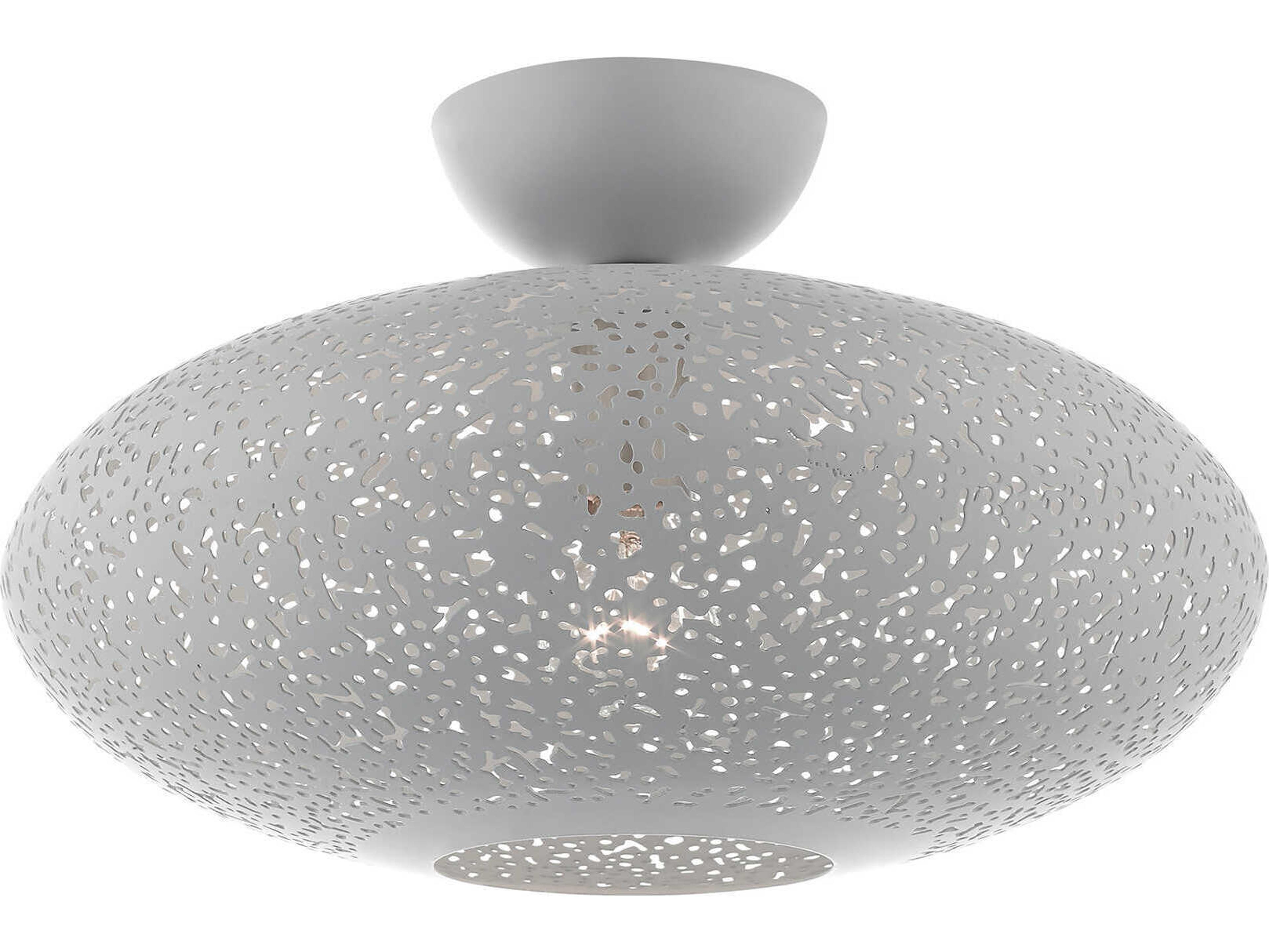 Livex Lighting Charlton 1-Light Nordic Gray Brushed Nickel Globe Semi Flush Mount