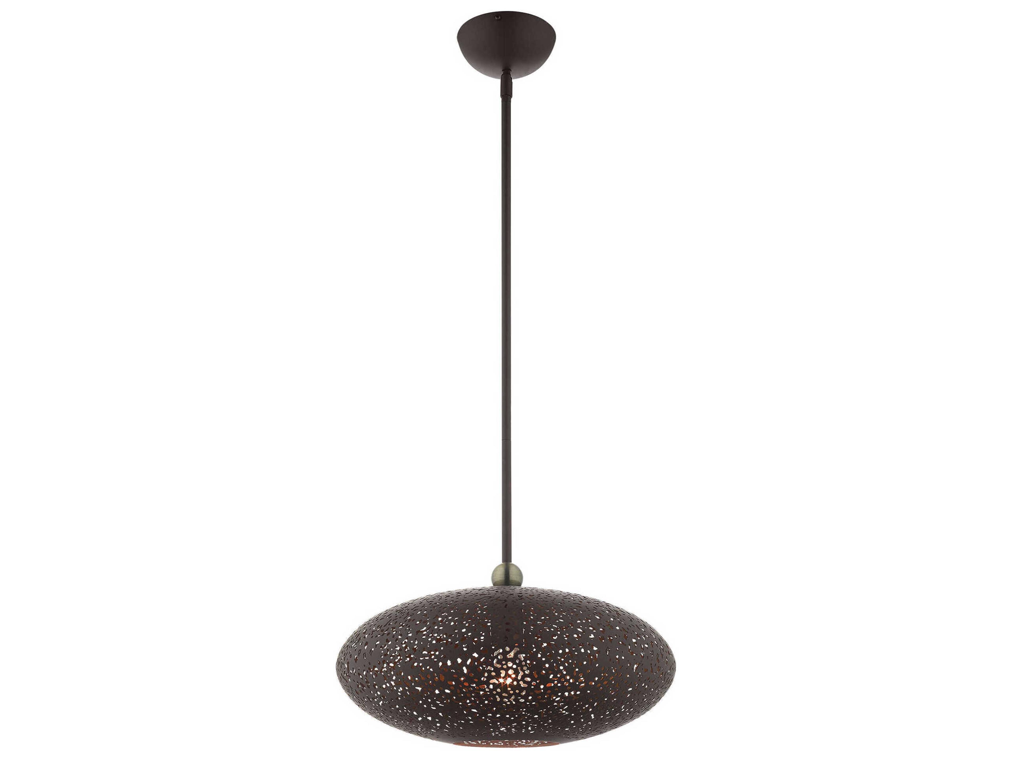 Livex Lighting Charlton 1-Light Bronze Antique Brass Globe Pendant
