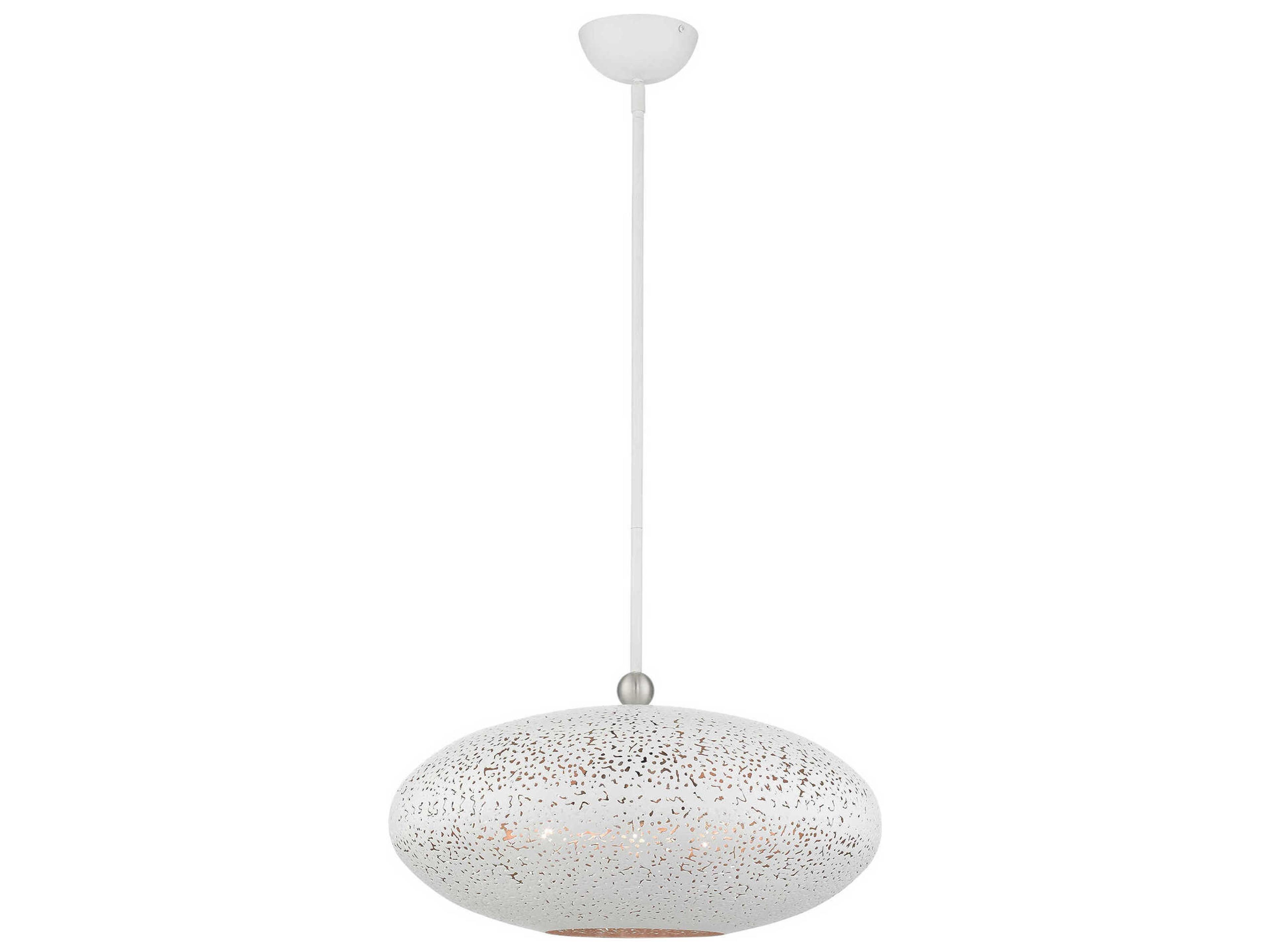 Livex Lighting Charlton 3-Light White Brushed Nickel Globe Pendant