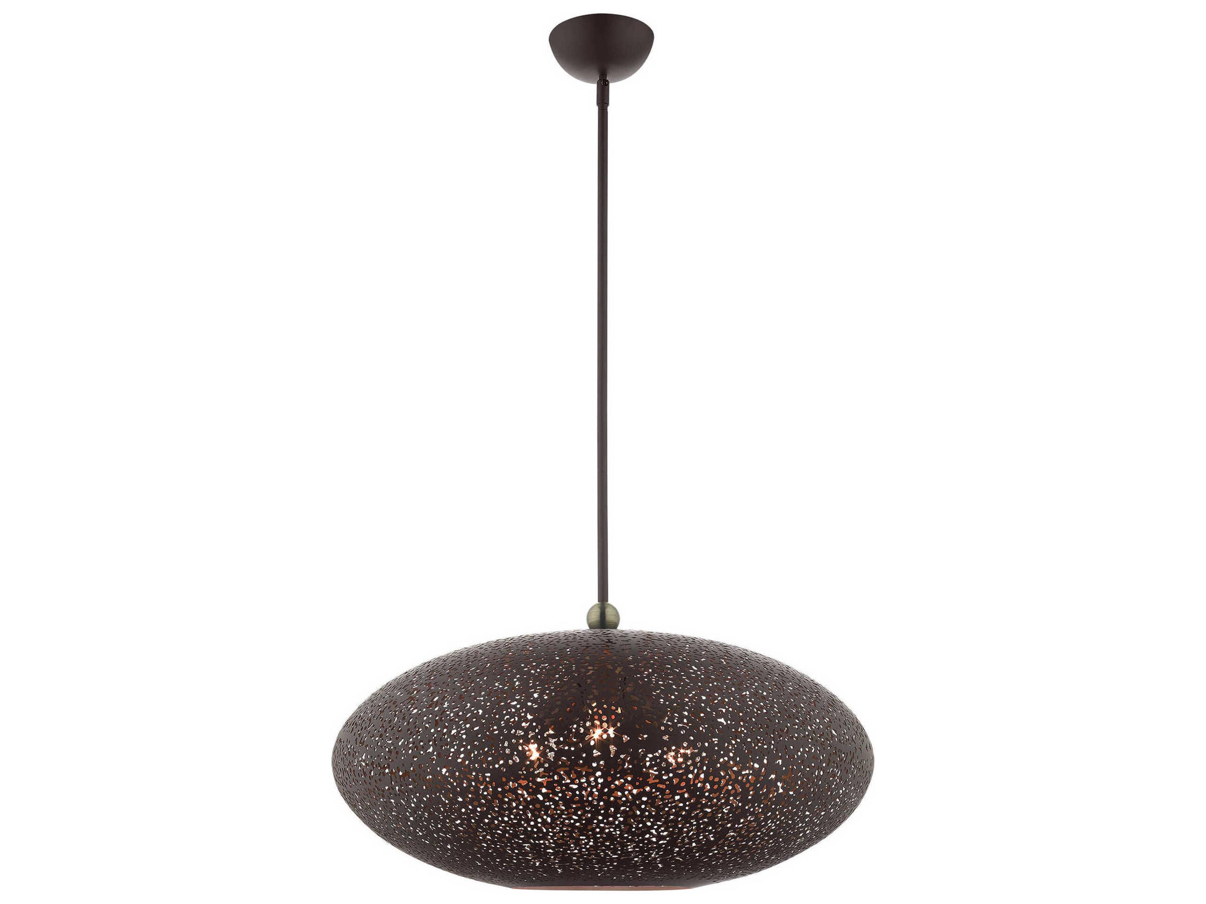 Livex Lighting Charlton 3-Light Bronze Antique Brass Globe Pendant