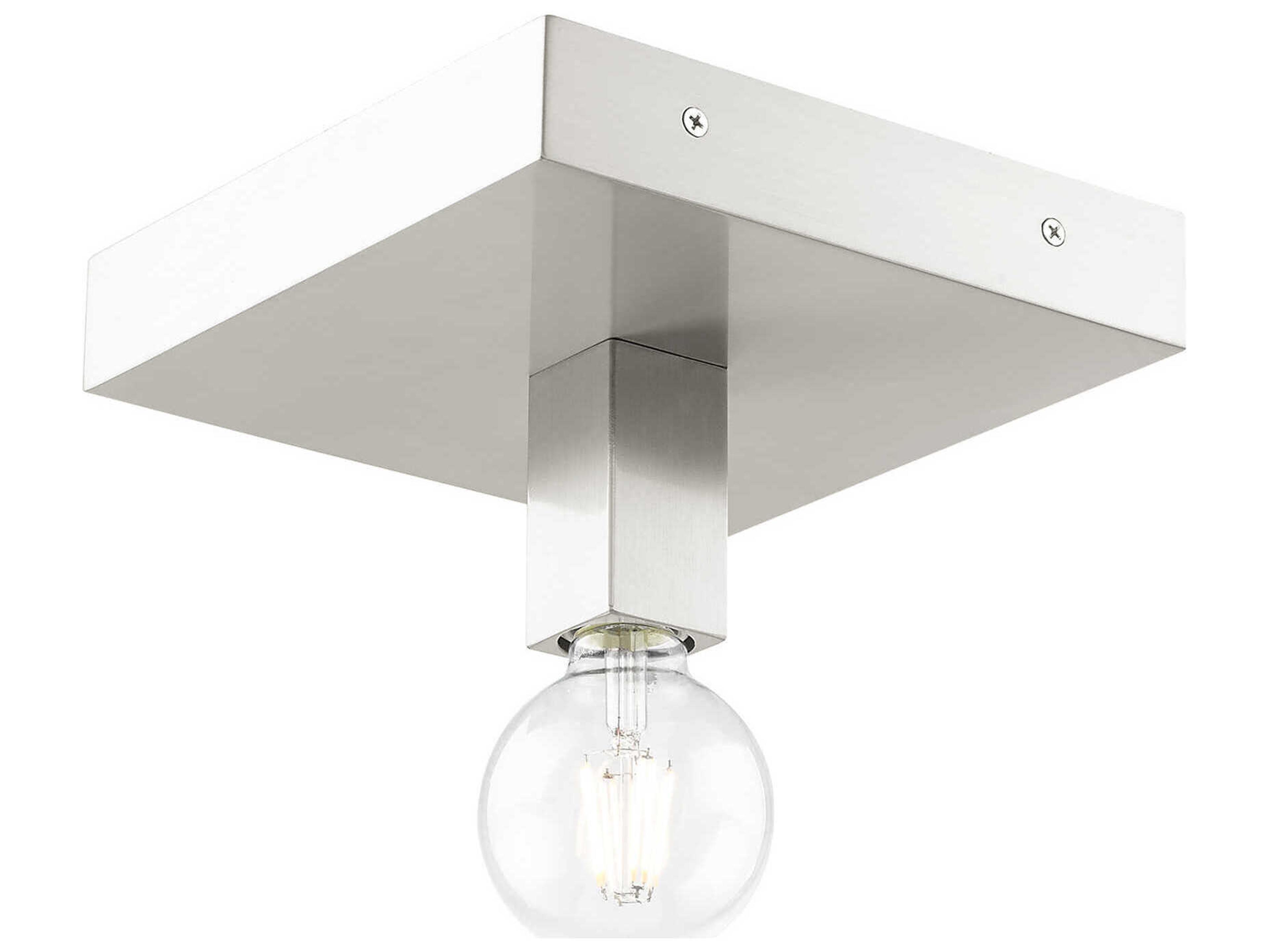 Livex Lighting Solna 1-Light Brushed Nickel Semi Flush Mount