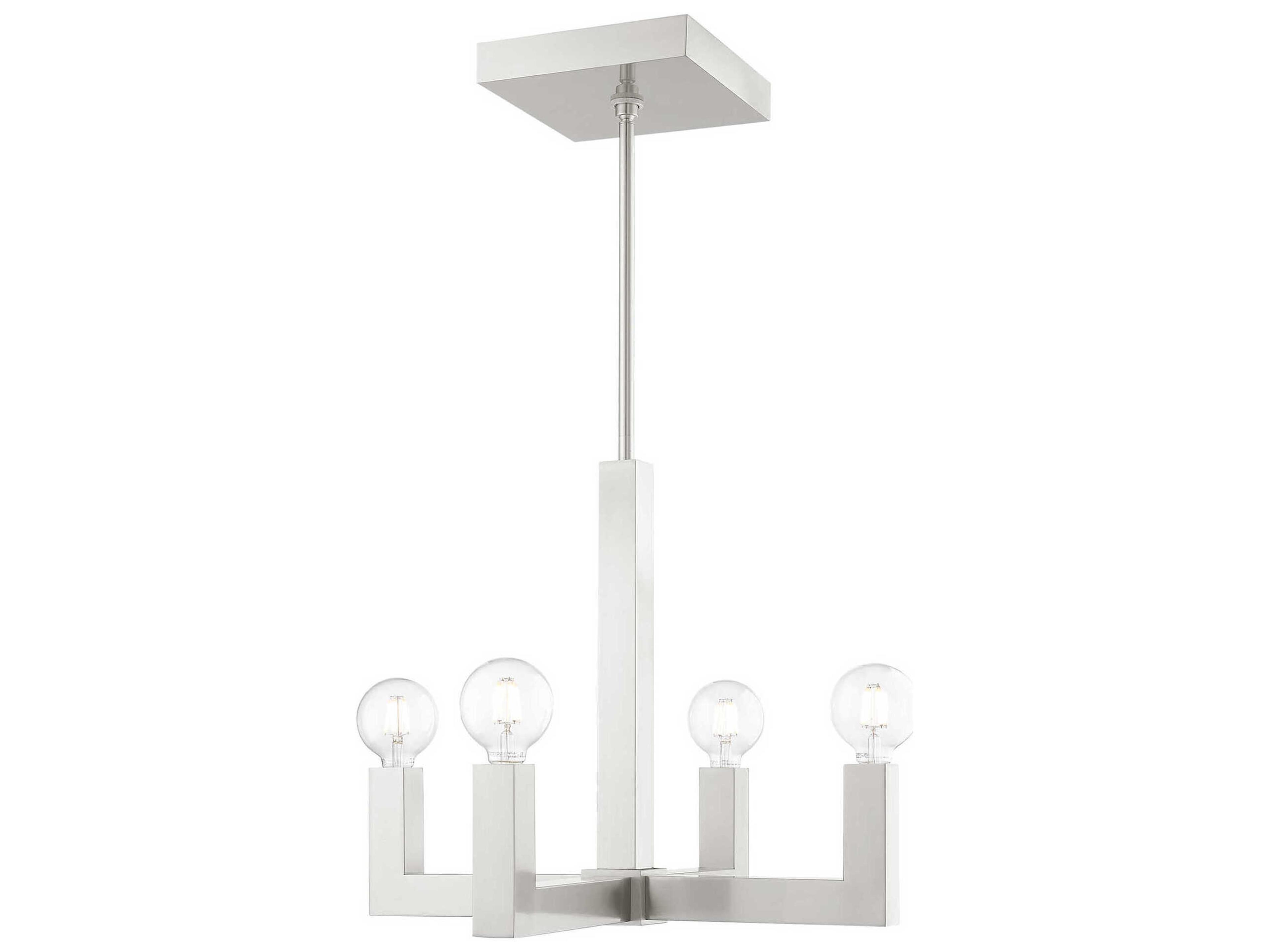 Livex Lighting Solna 4-Light Brushed Nickel Candelabra Chandelier