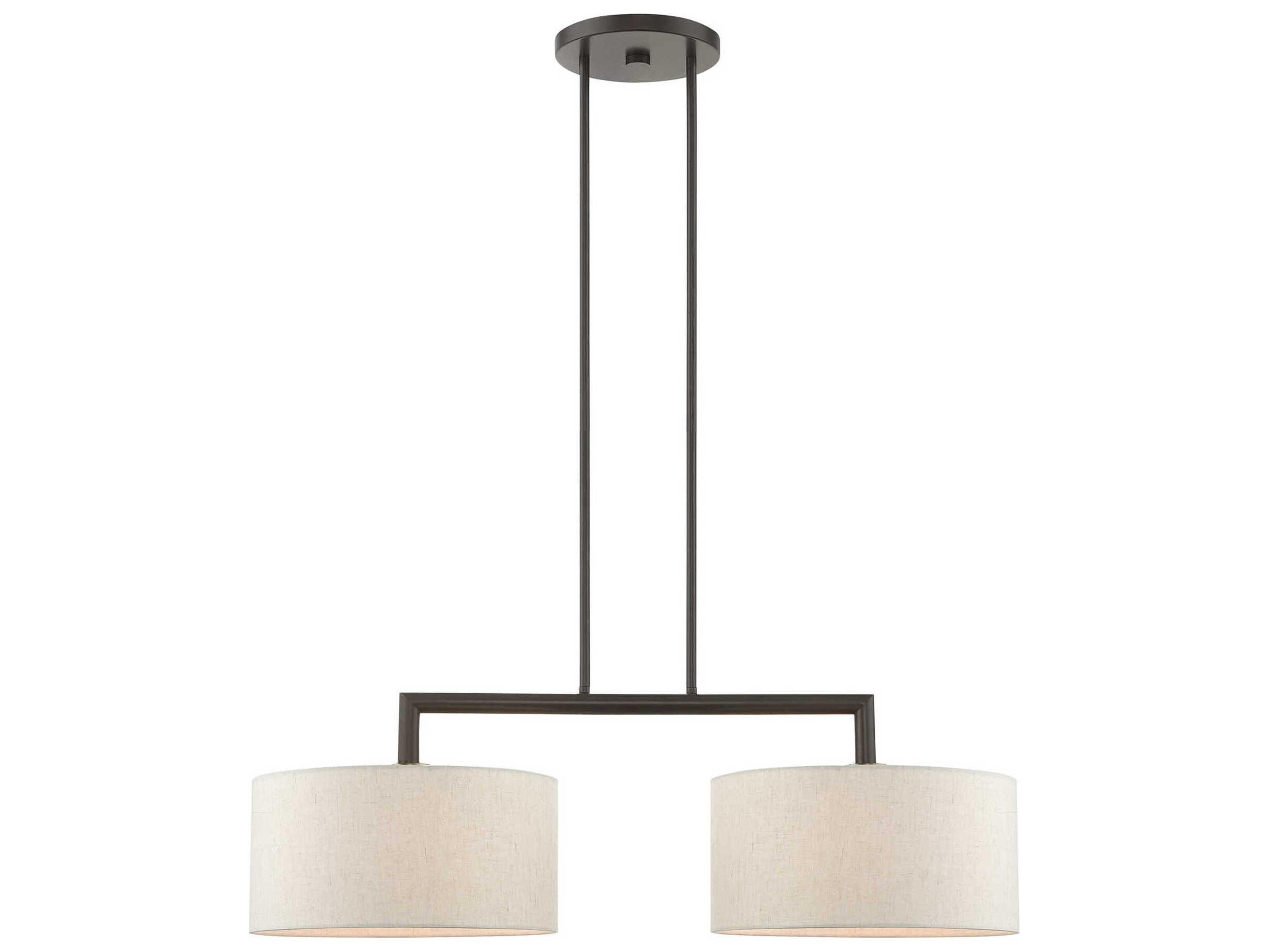 Livex Lighting Meridian 2-Light English Bronze Drum Island Pendant