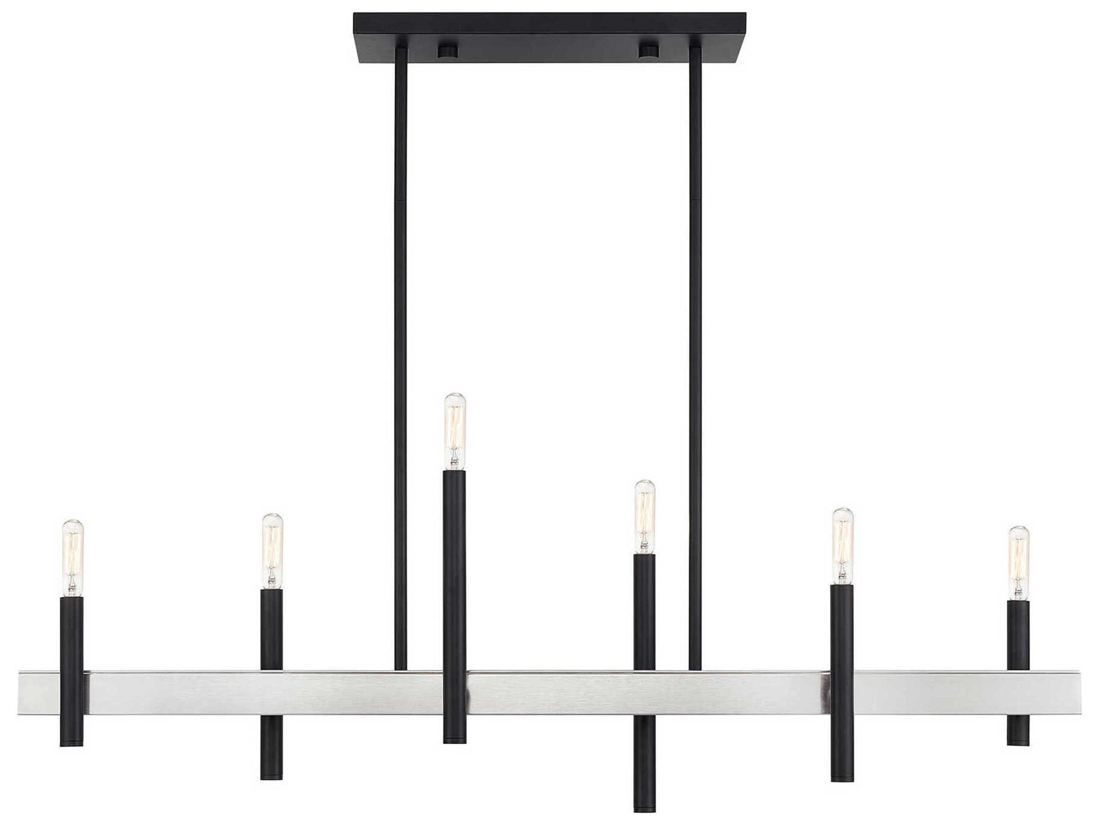 Livex Lighting Denmark 6-Light Black Brushed Nickel Island Pendant