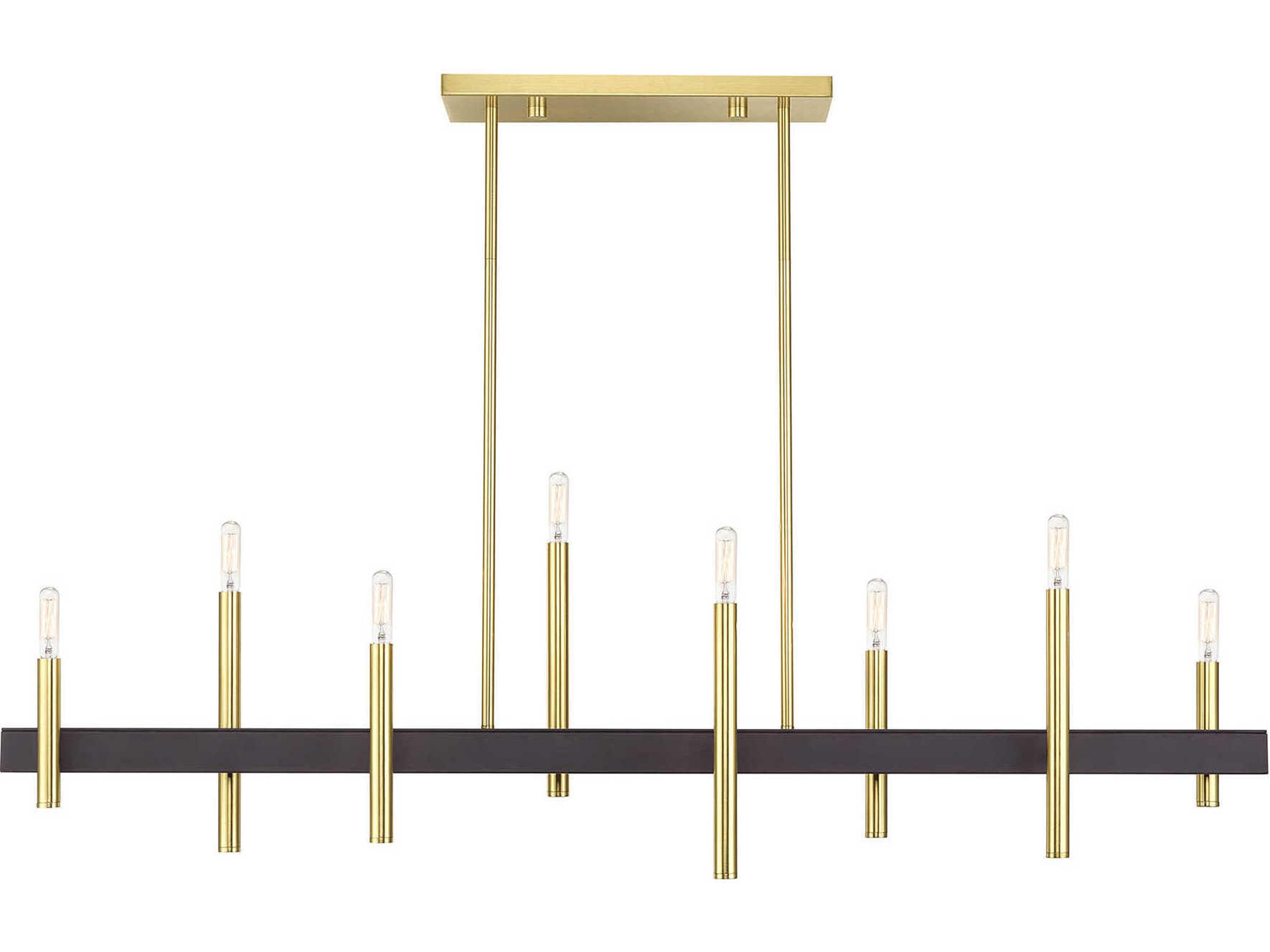 Livex Lighting Denmark 8-Light Satin Brass Bronze Island Pendant