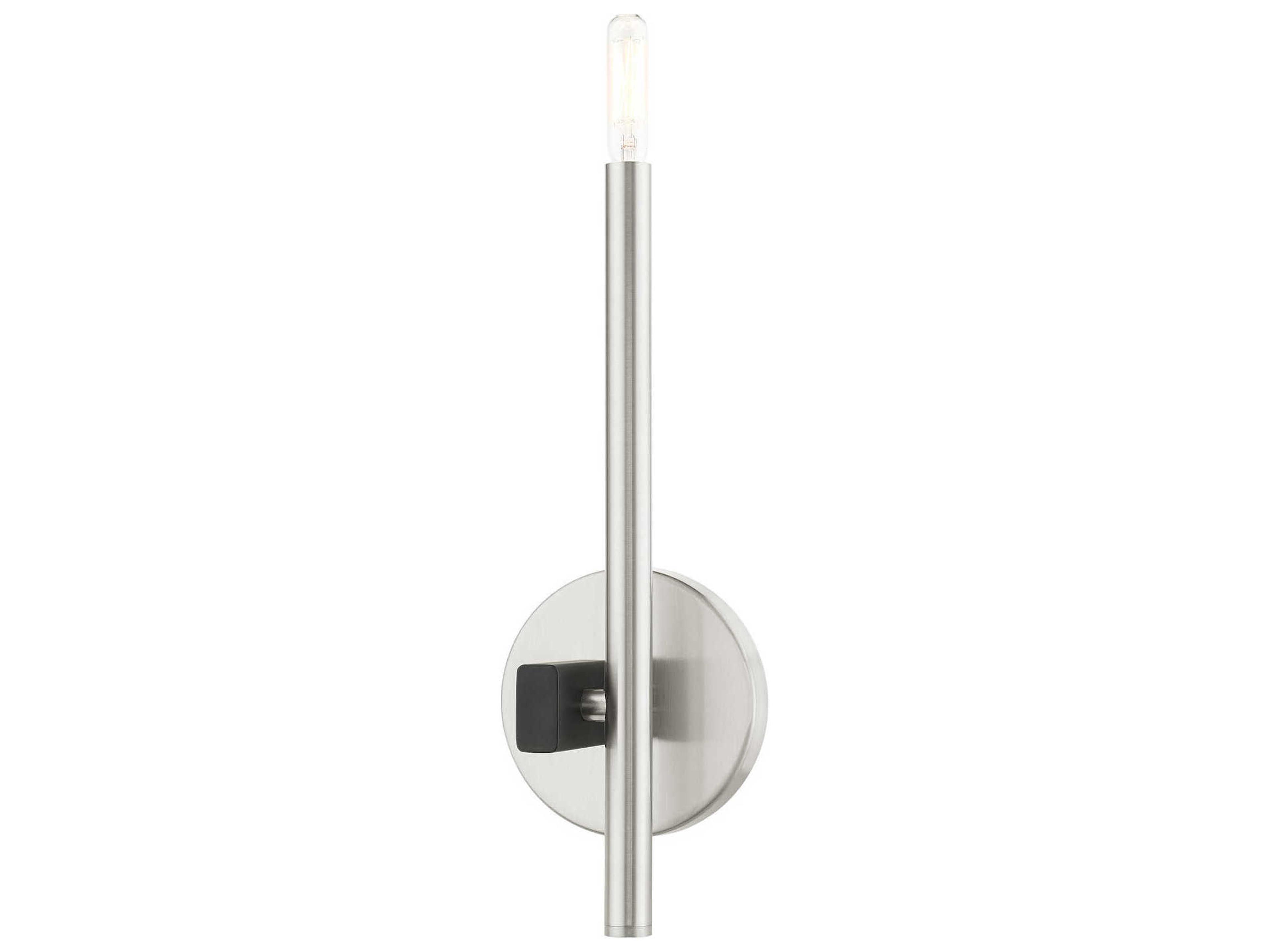Livex Lighting Denmark 1-Light Brushed Nickel Wall Sconce