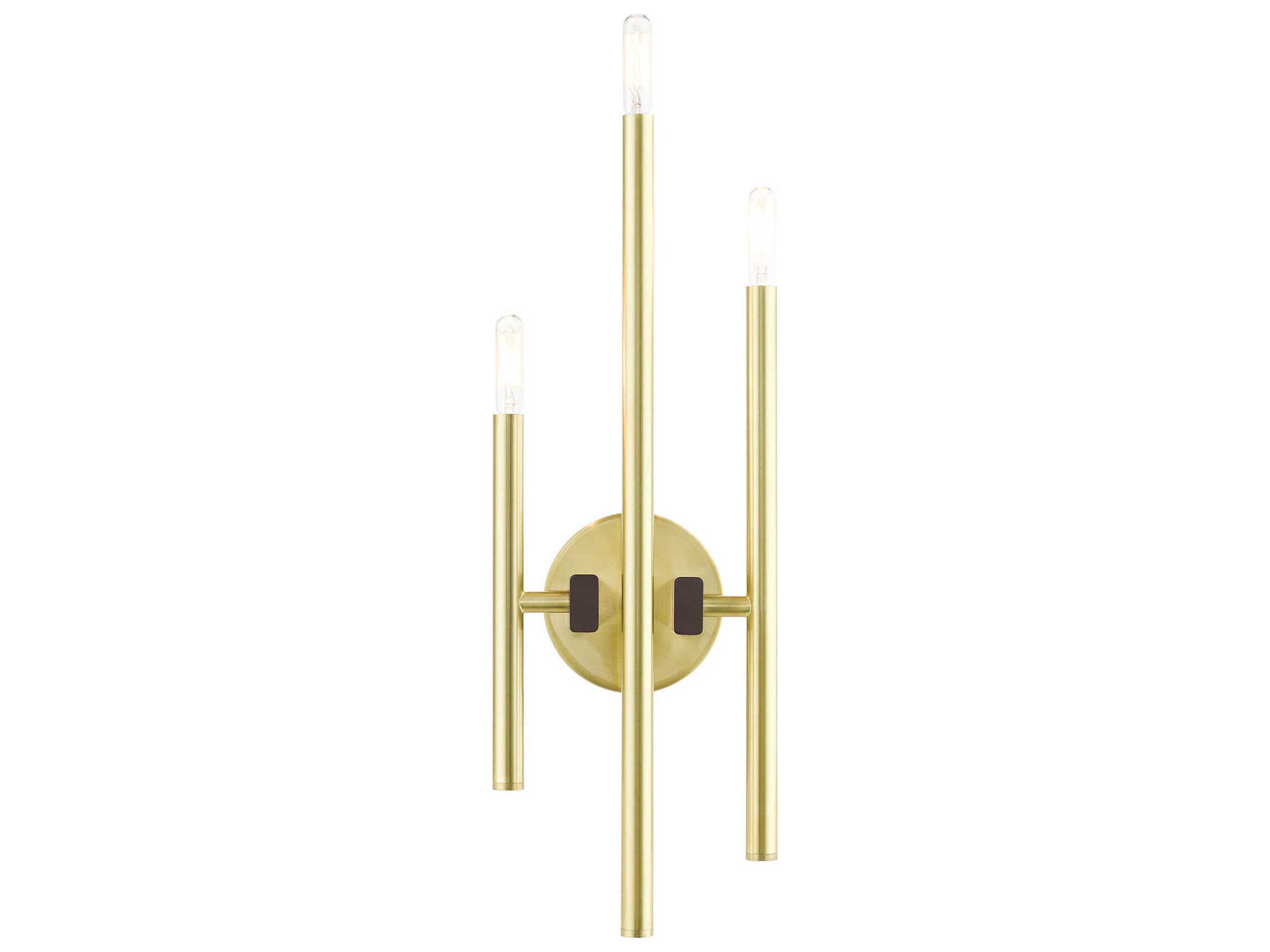 Livex Lighting Denmark 3-Light Satin Brass Wall Sconce