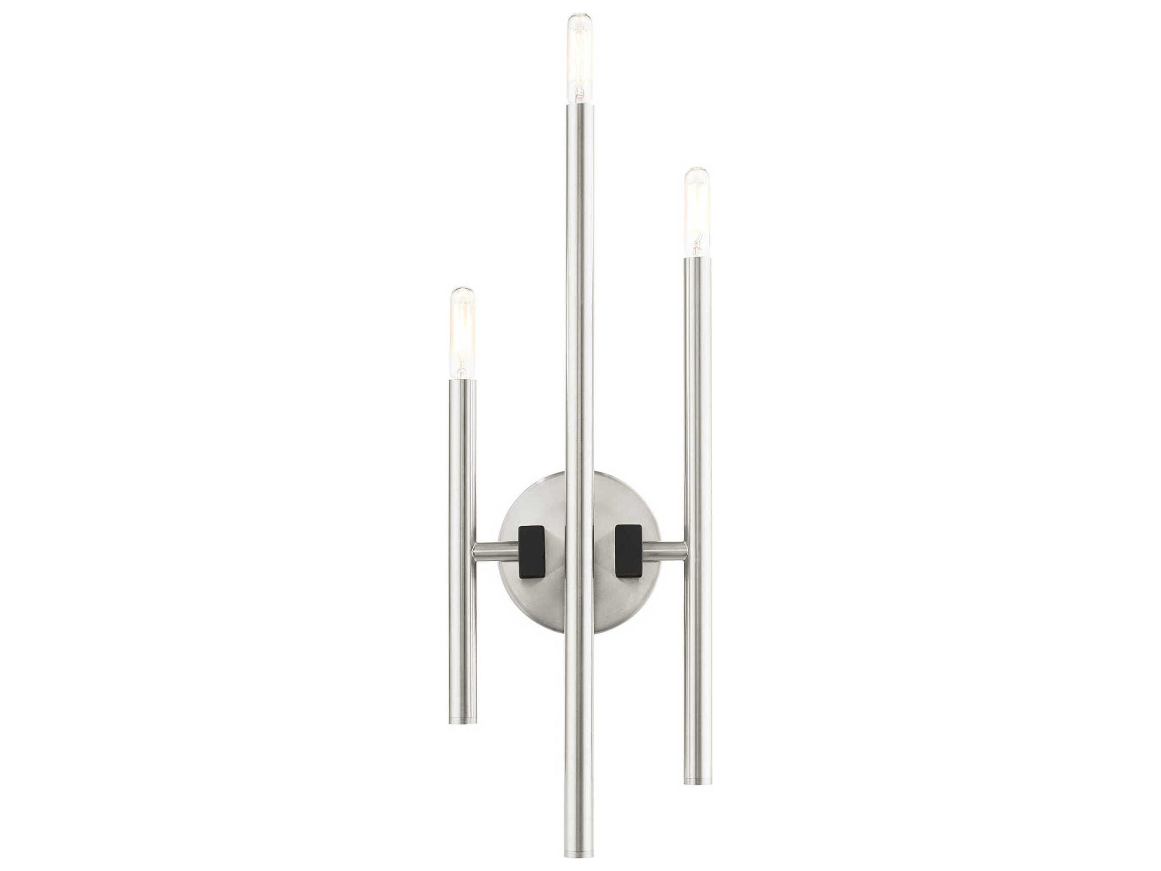 Livex Lighting Denmark 3-Light Brushed Nickel Wall Sconce