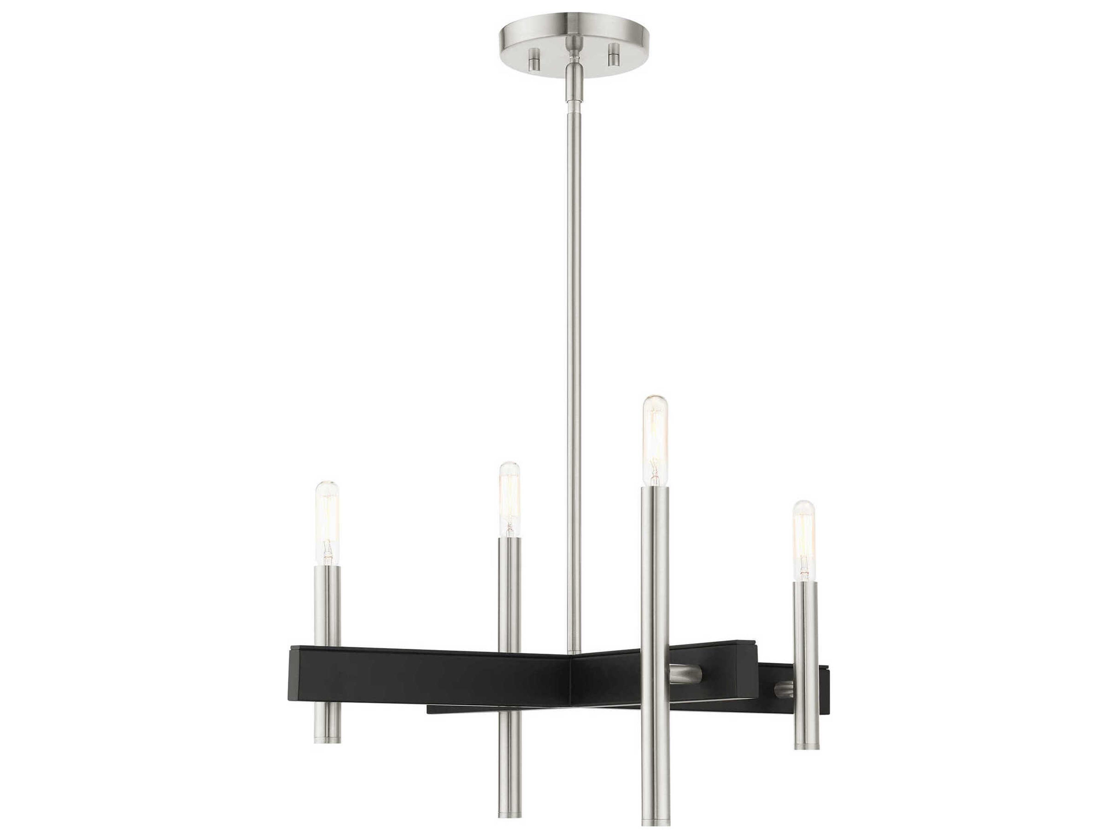 Livex Lighting Denmark 4-Light Brushed Nickel Candelabra Chandelier