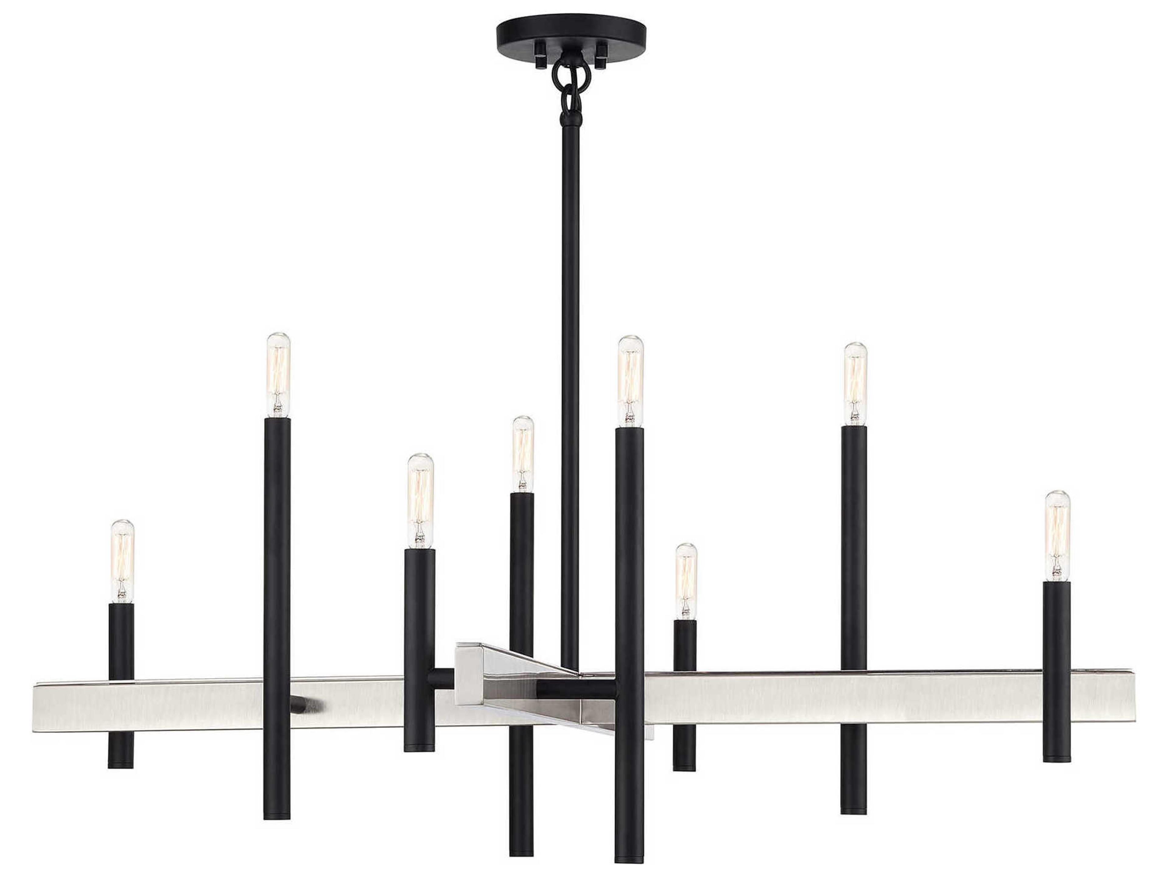 Livex Lighting Denmark 8-Light Black Brushed Nickel Chandelier