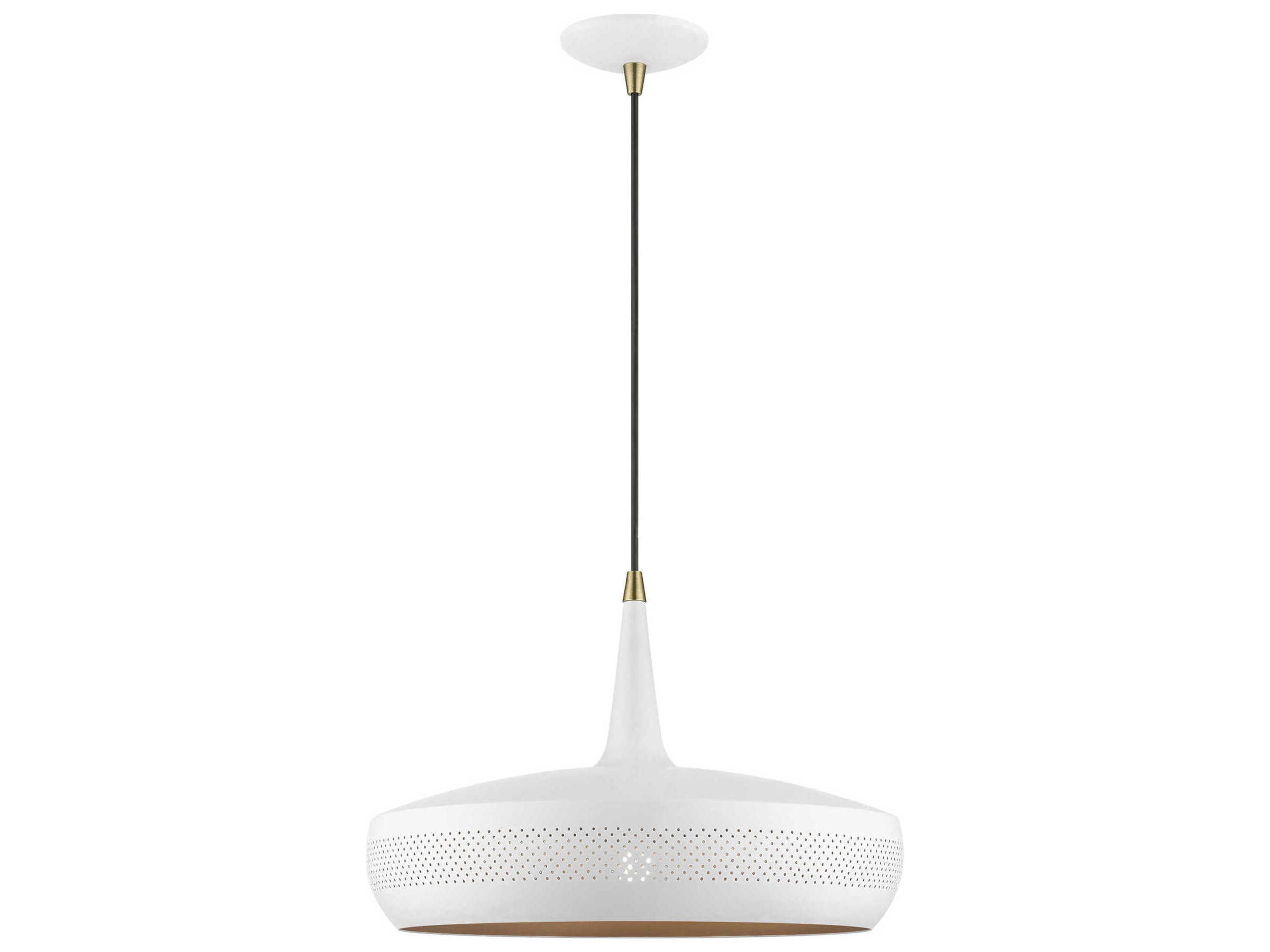 Livex Lighting Banbury 1-Light White Antique Brass Dome Pendant