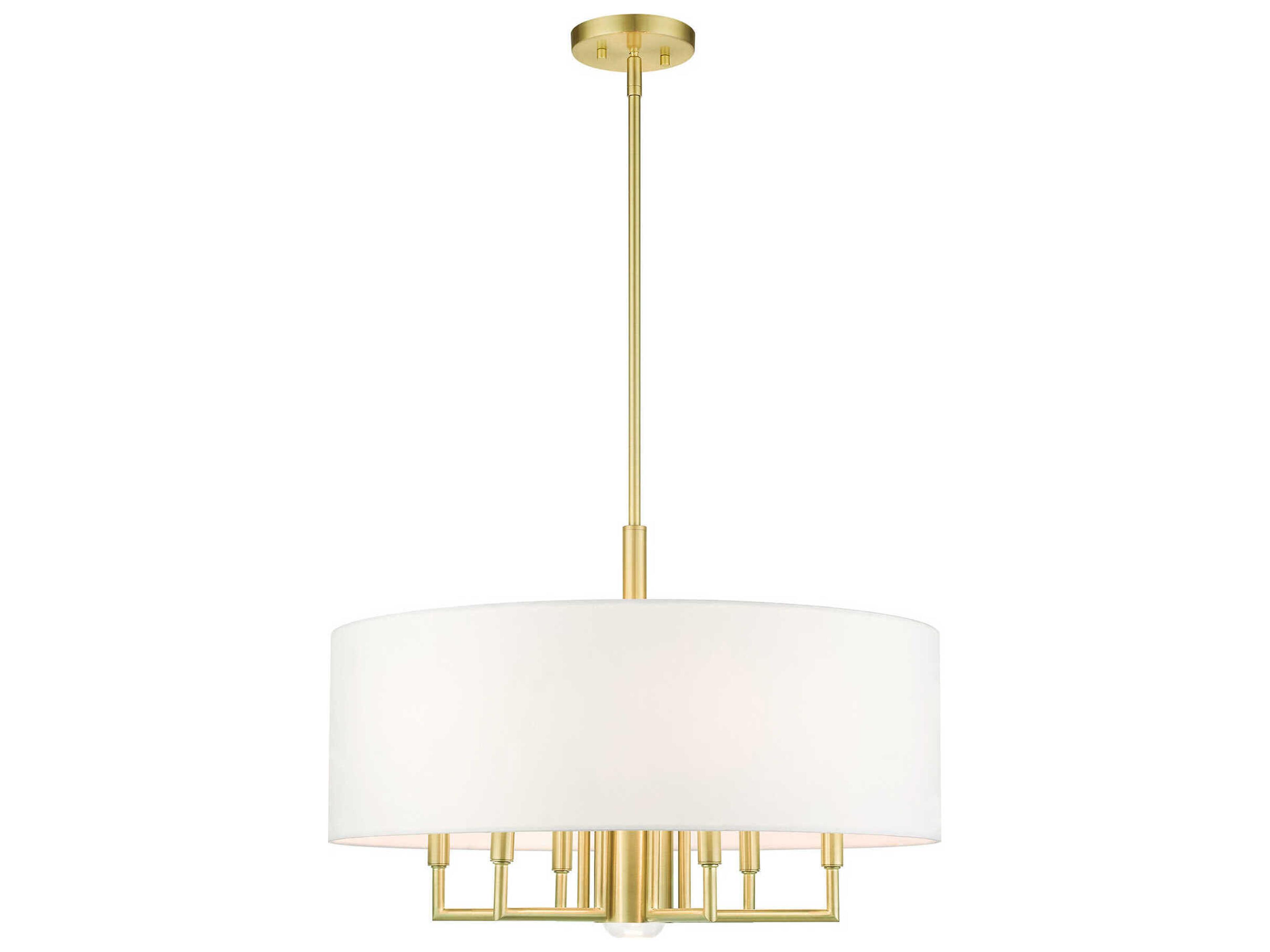 Livex Lighting Meridian 7-Light Satin Brass Drum Chandelier