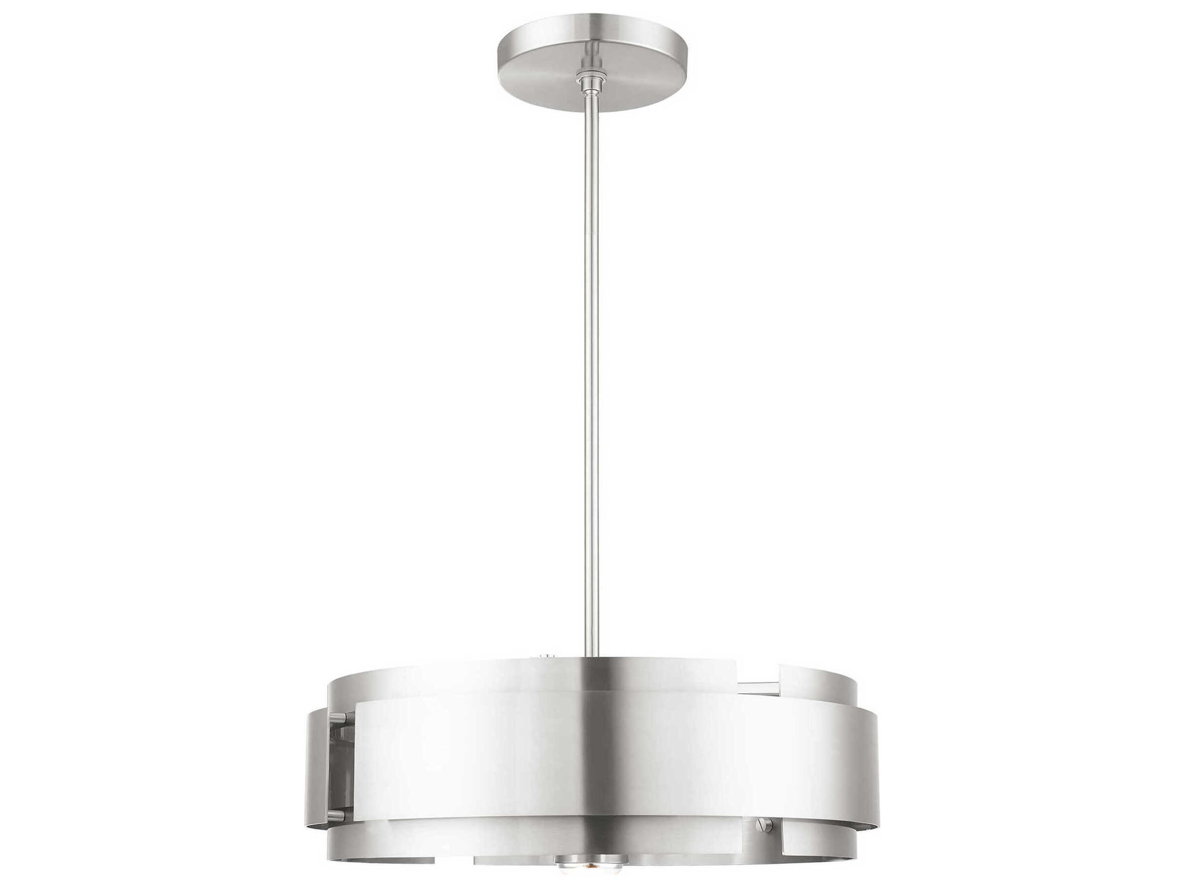 Livex Lighting Varick 5-Light Brushed Nickel Drum Pendant