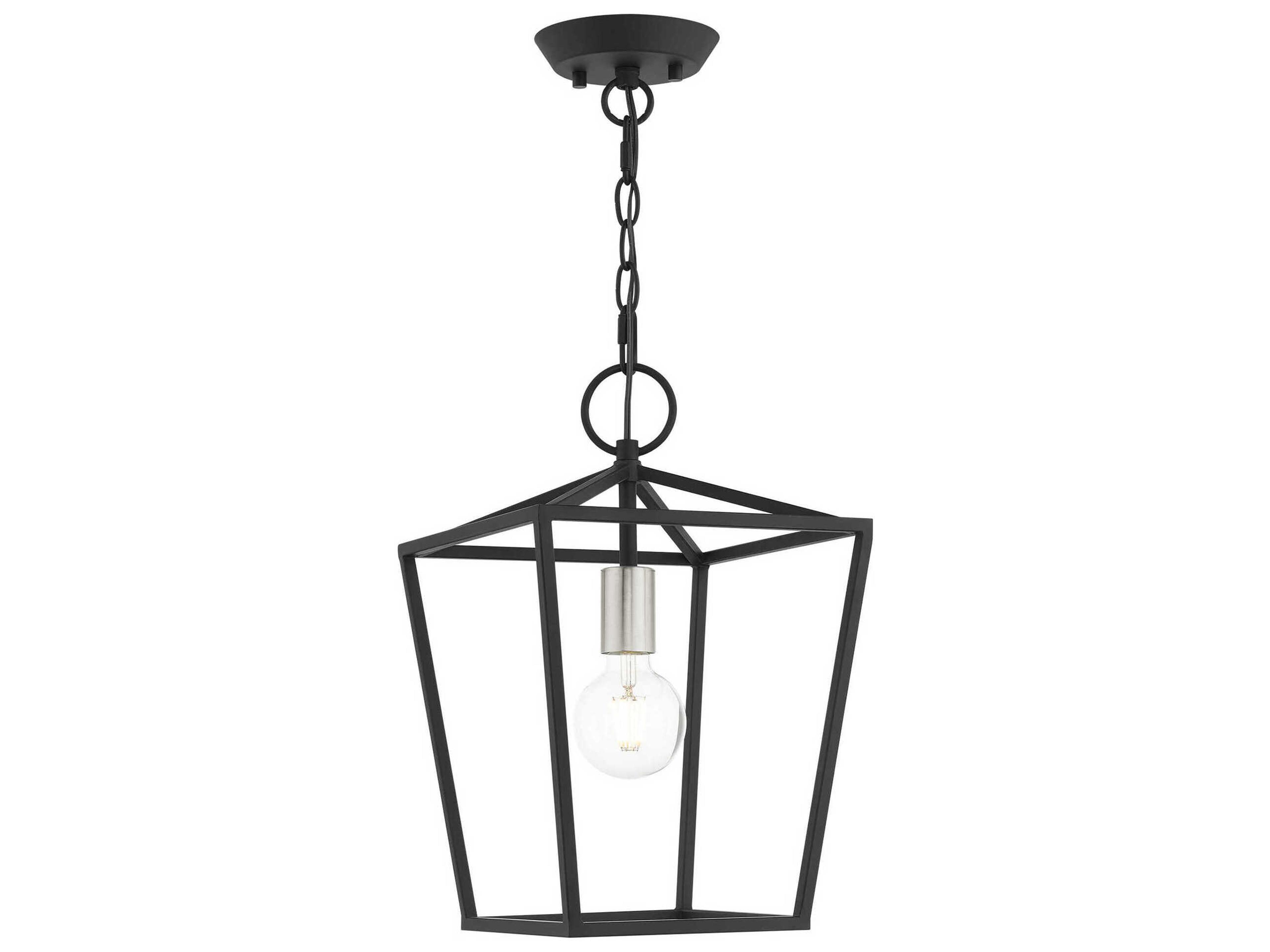 Livex Lighting Devone 1-Light Black Lantern Mini Pendant