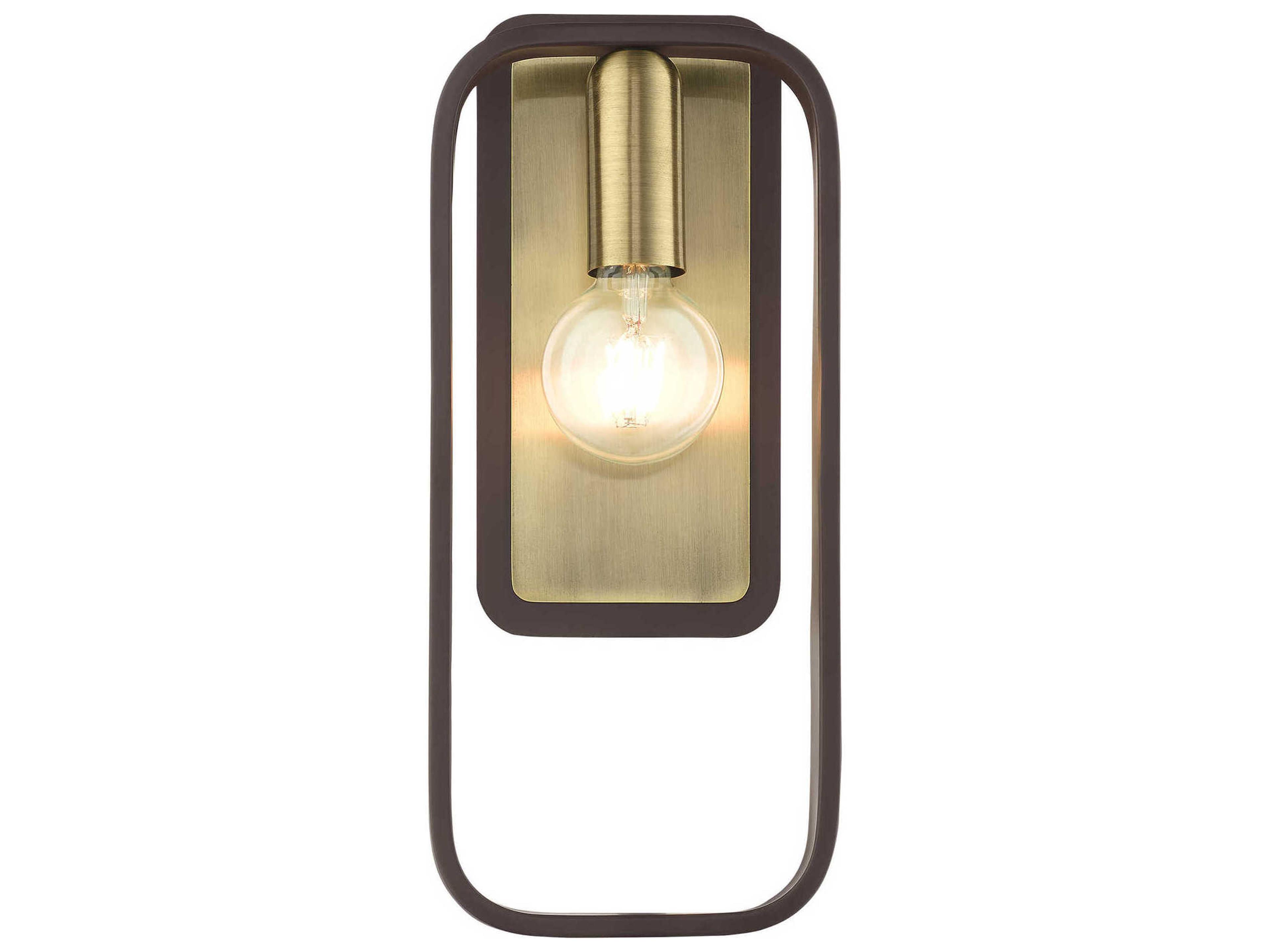 Livex Lighting Bergamo 1-Light Bronze Antique Brass Wall Sconce