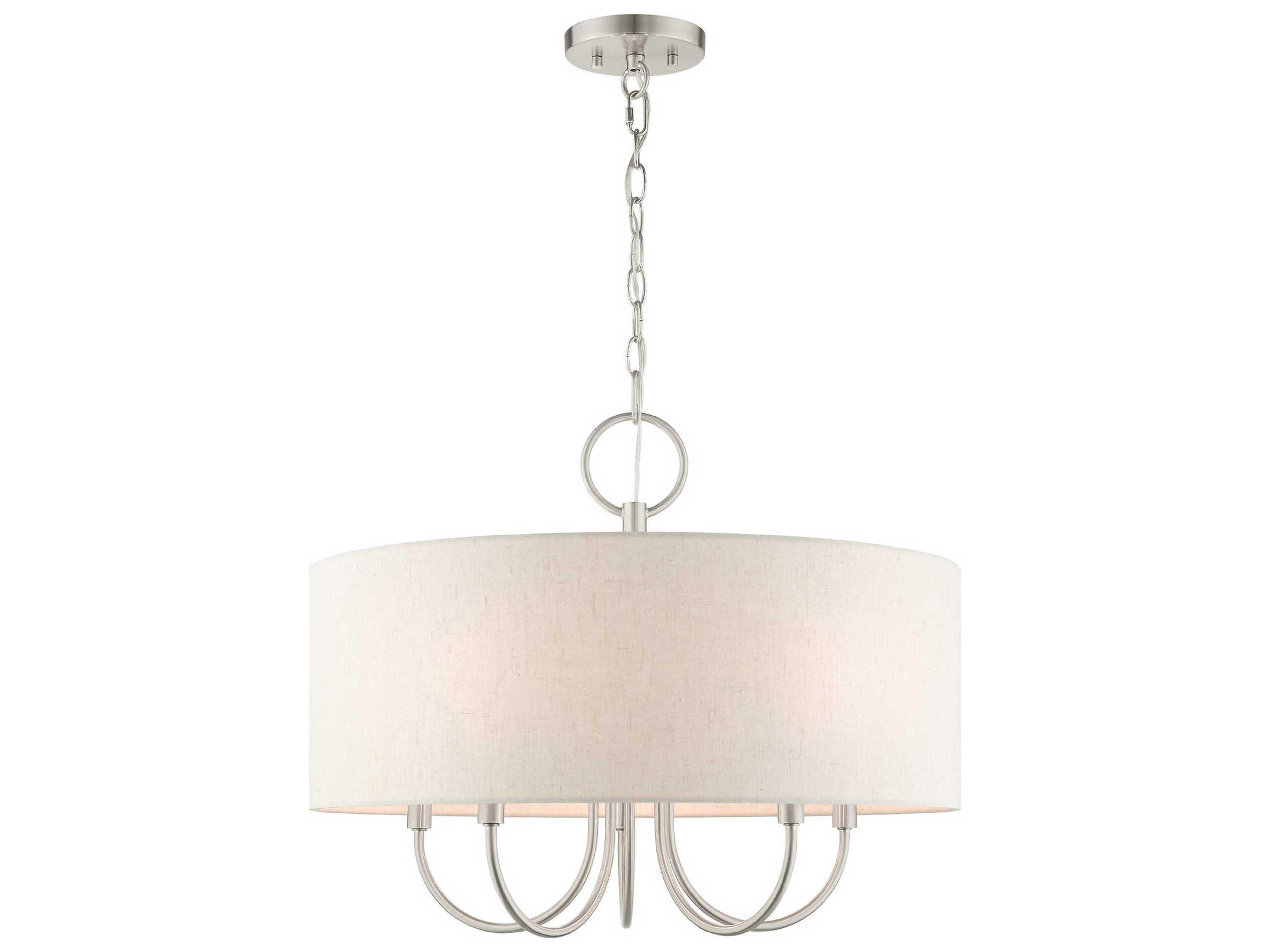 Livex Lighting Blossom 5-Light Brushed Nickel Drum Chandelier