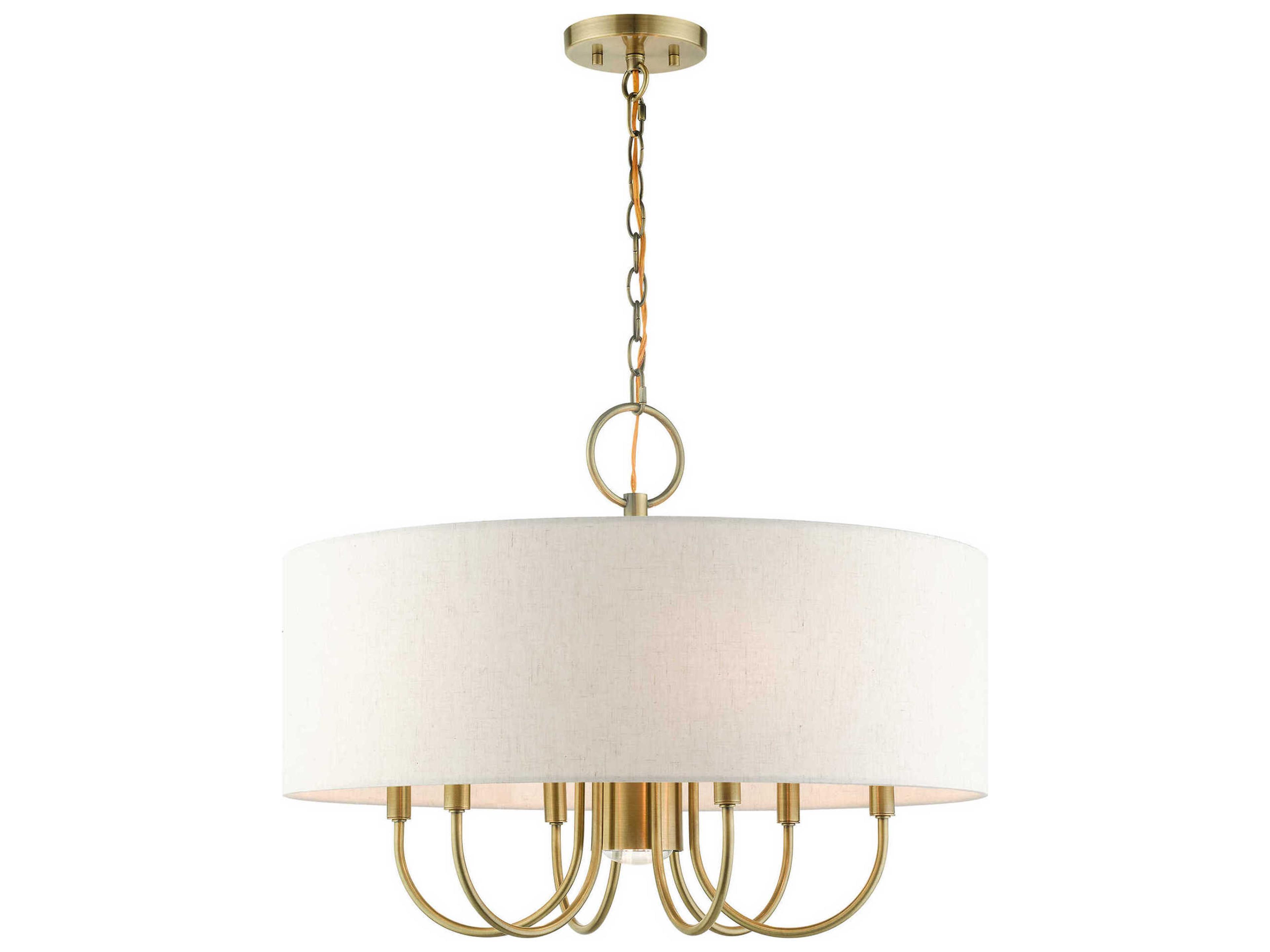 Livex Lighting Blossom 7-Light Antique Brass Drum Chandelier