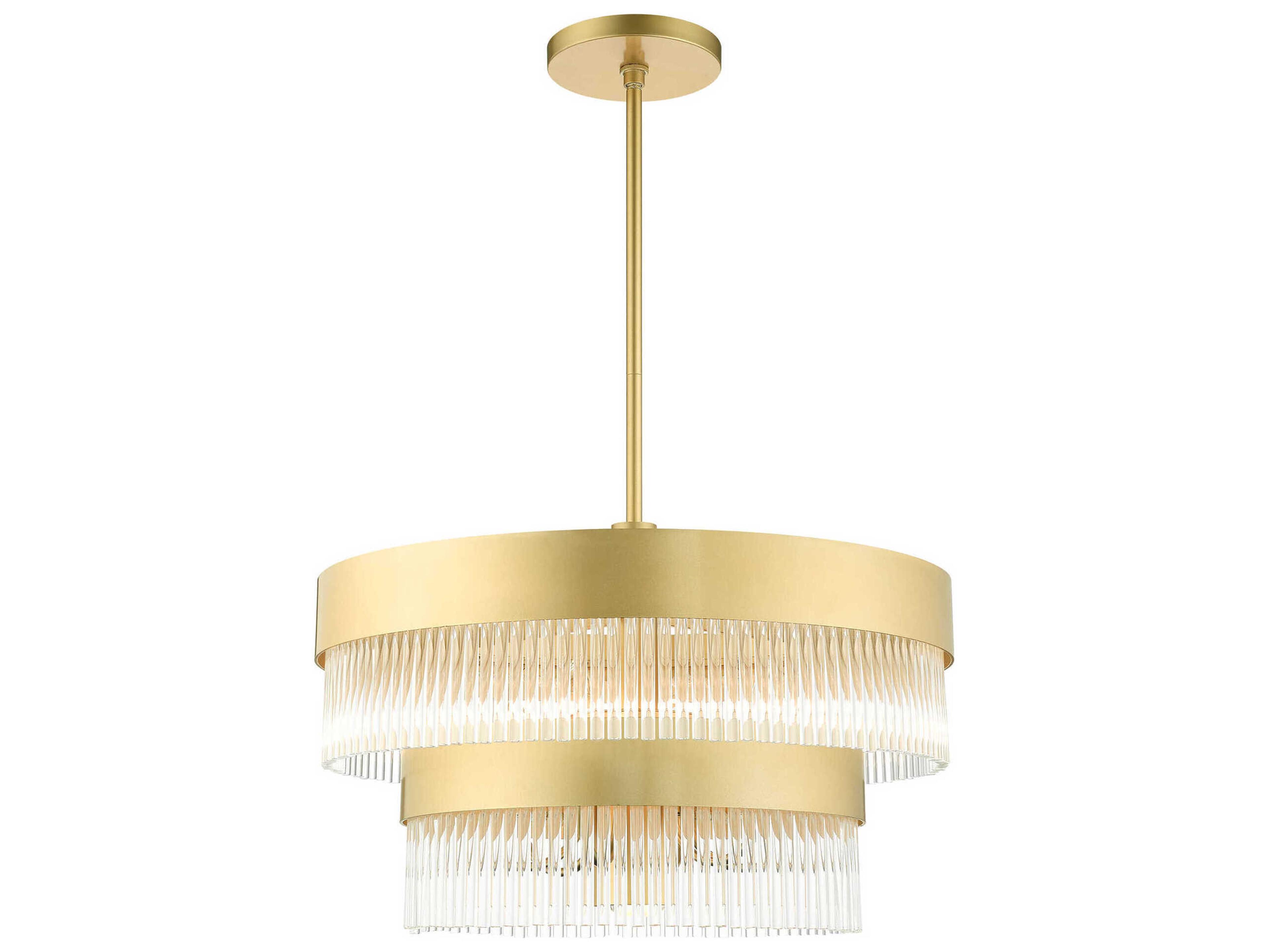 Livex Lighting Norwich 7-Light Soft Gold Crystal Candelabra Chandelier