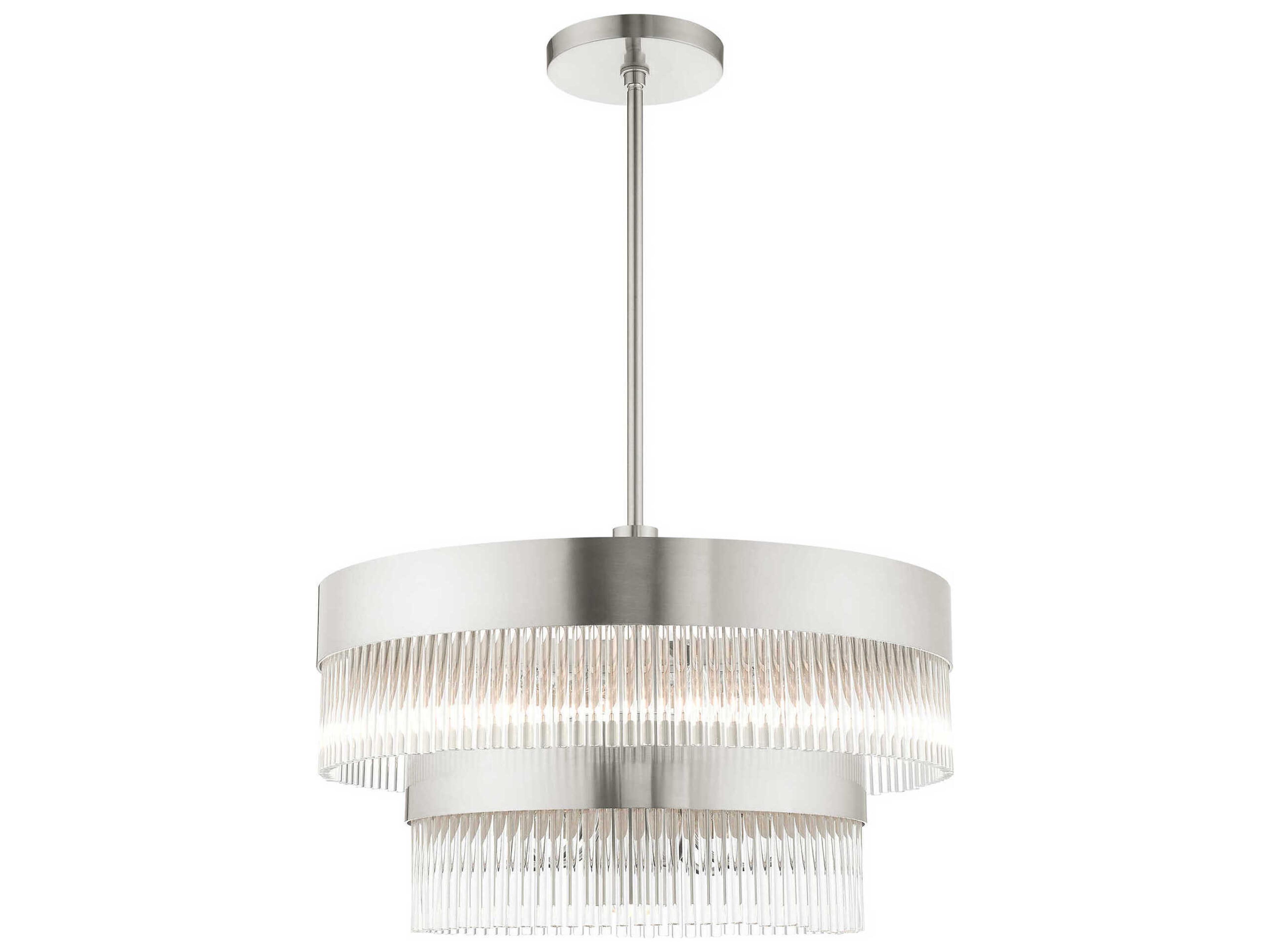 Livex Lighting Norwich 7-Light Brushed Nickel Crystal Chandelier