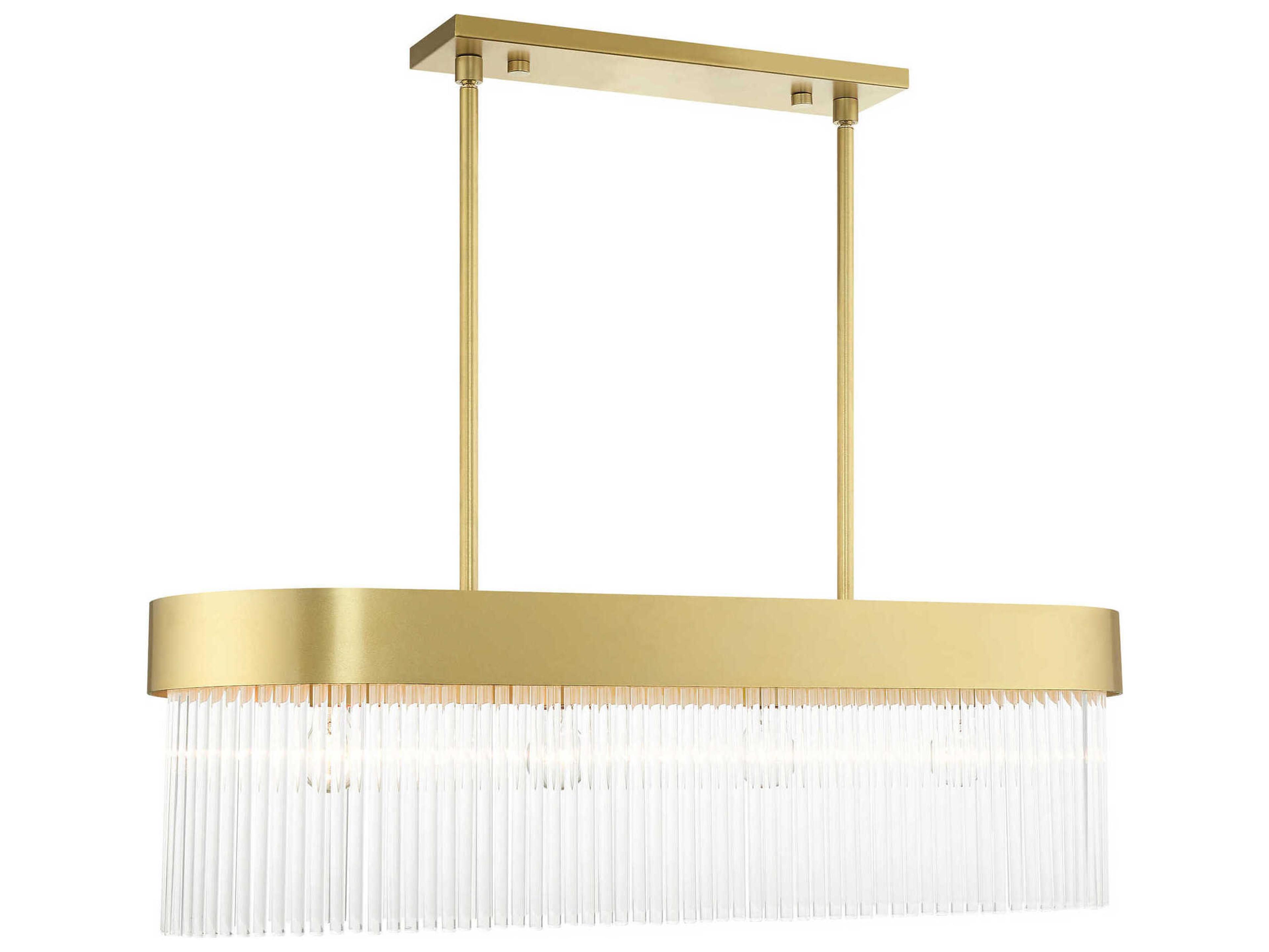 Livex Lighting Norwich 4-Light Soft Gold Crystal Island Pendant
