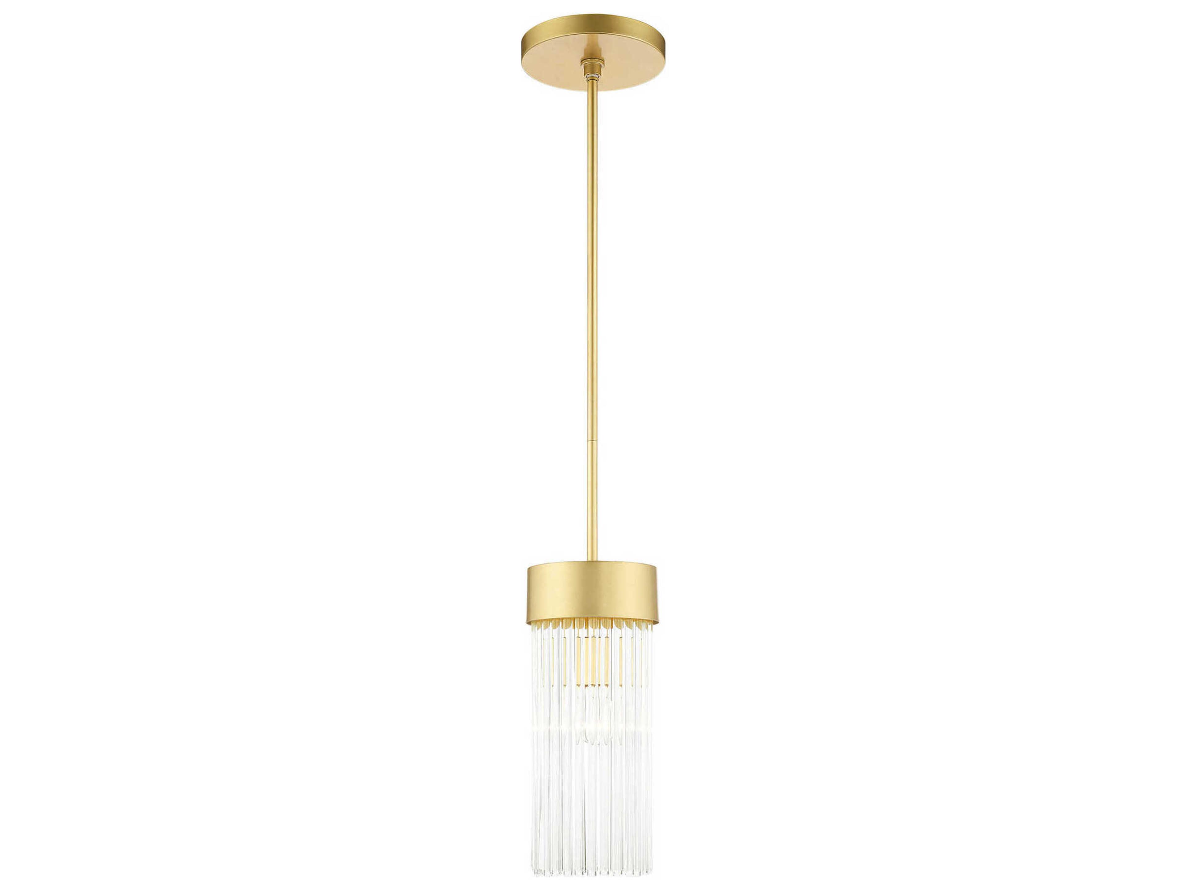 Livex Lighting Norwich 1-Light Soft Gold Crystal Cylinder Mini Pendant