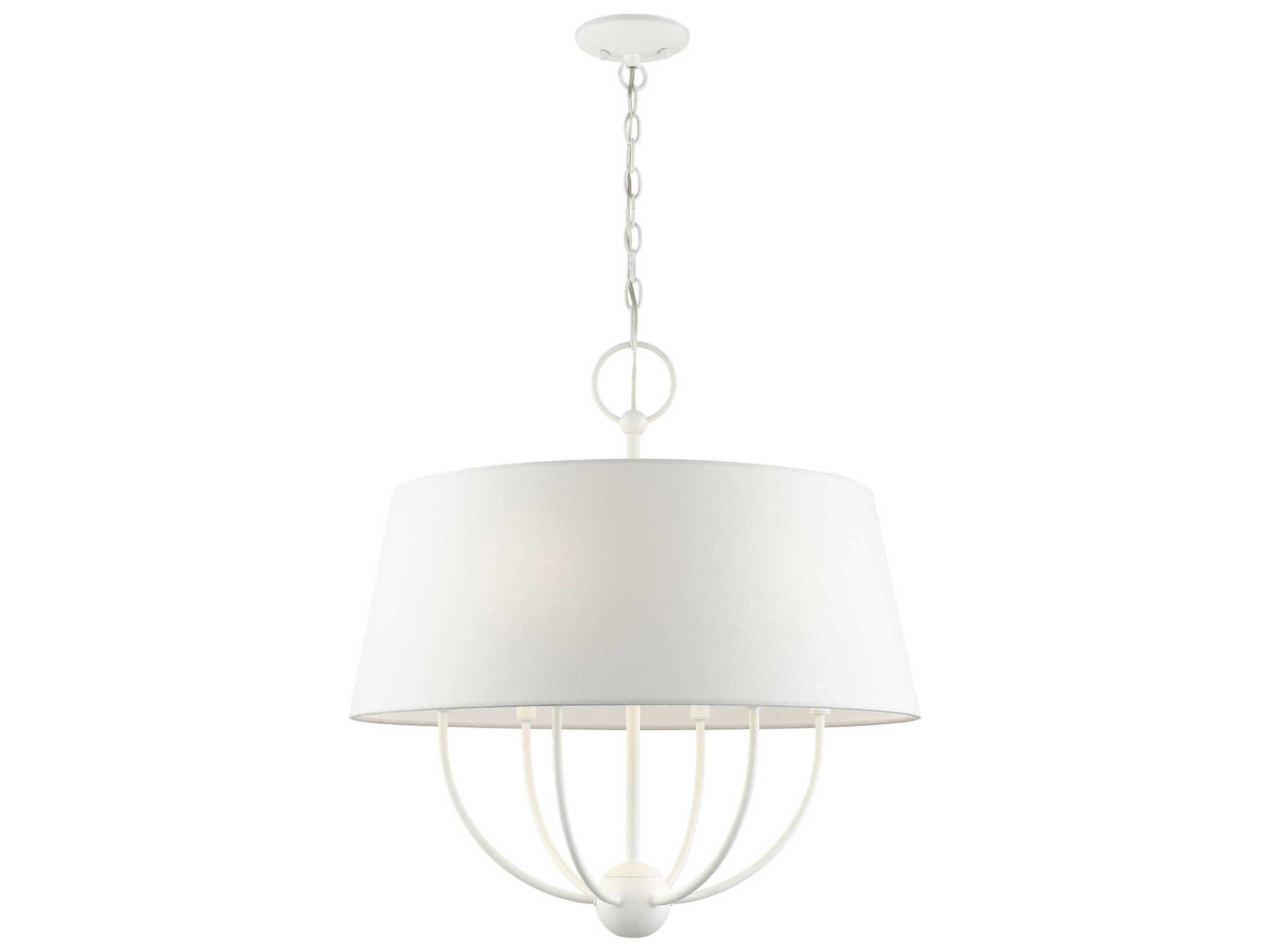 Livex Lighting Ridgecrest 6-Light White Drum Chandelier