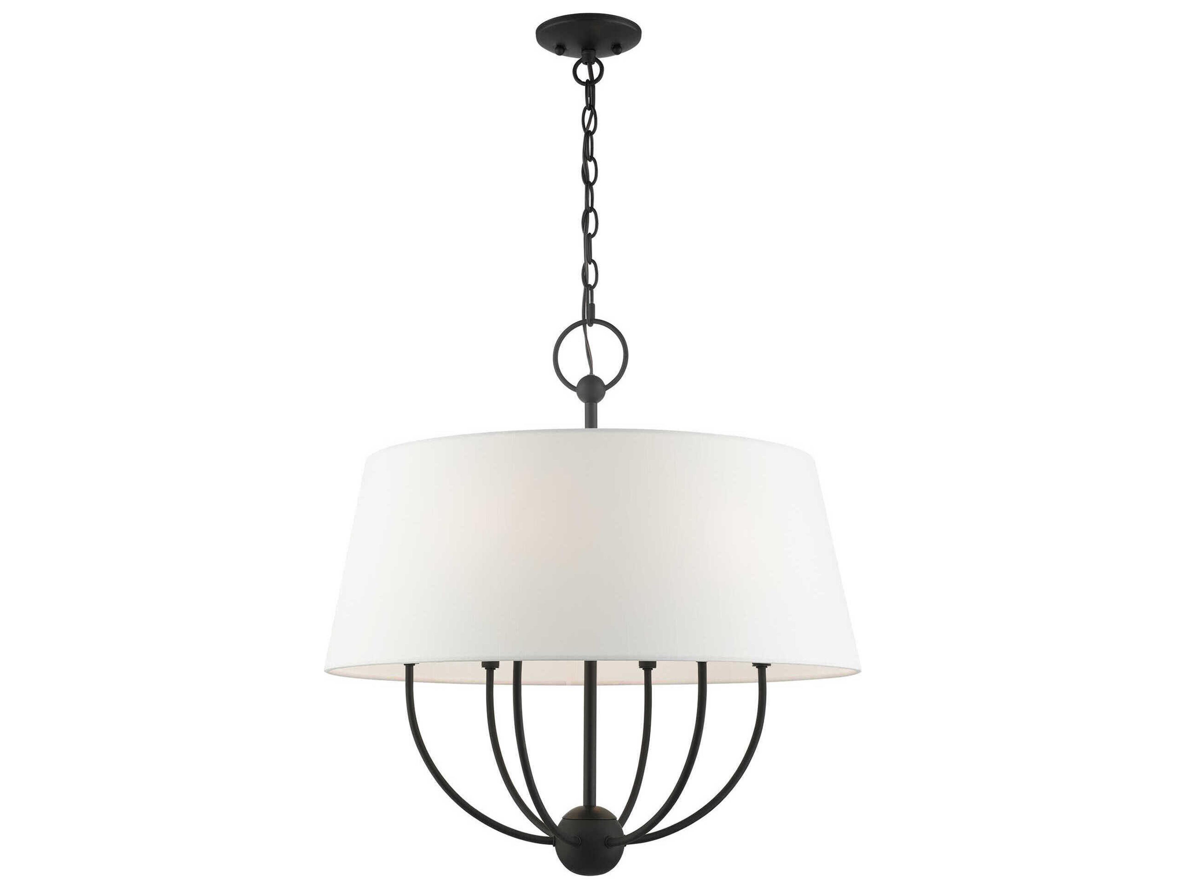 Livex Lighting Ridgecrest 6-Light Black Drum Chandelier