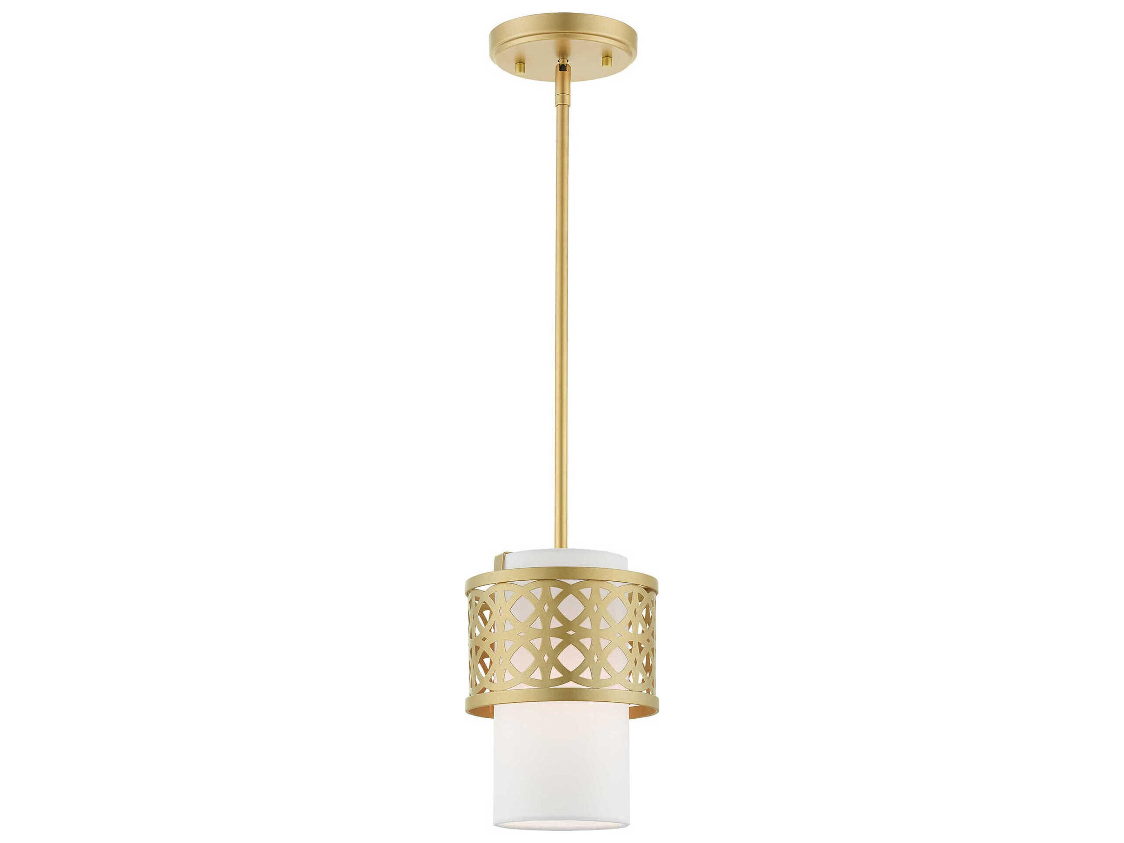 Livex Lighting Calinda 1-Light Soft Gold Cylinder Mini Pendant