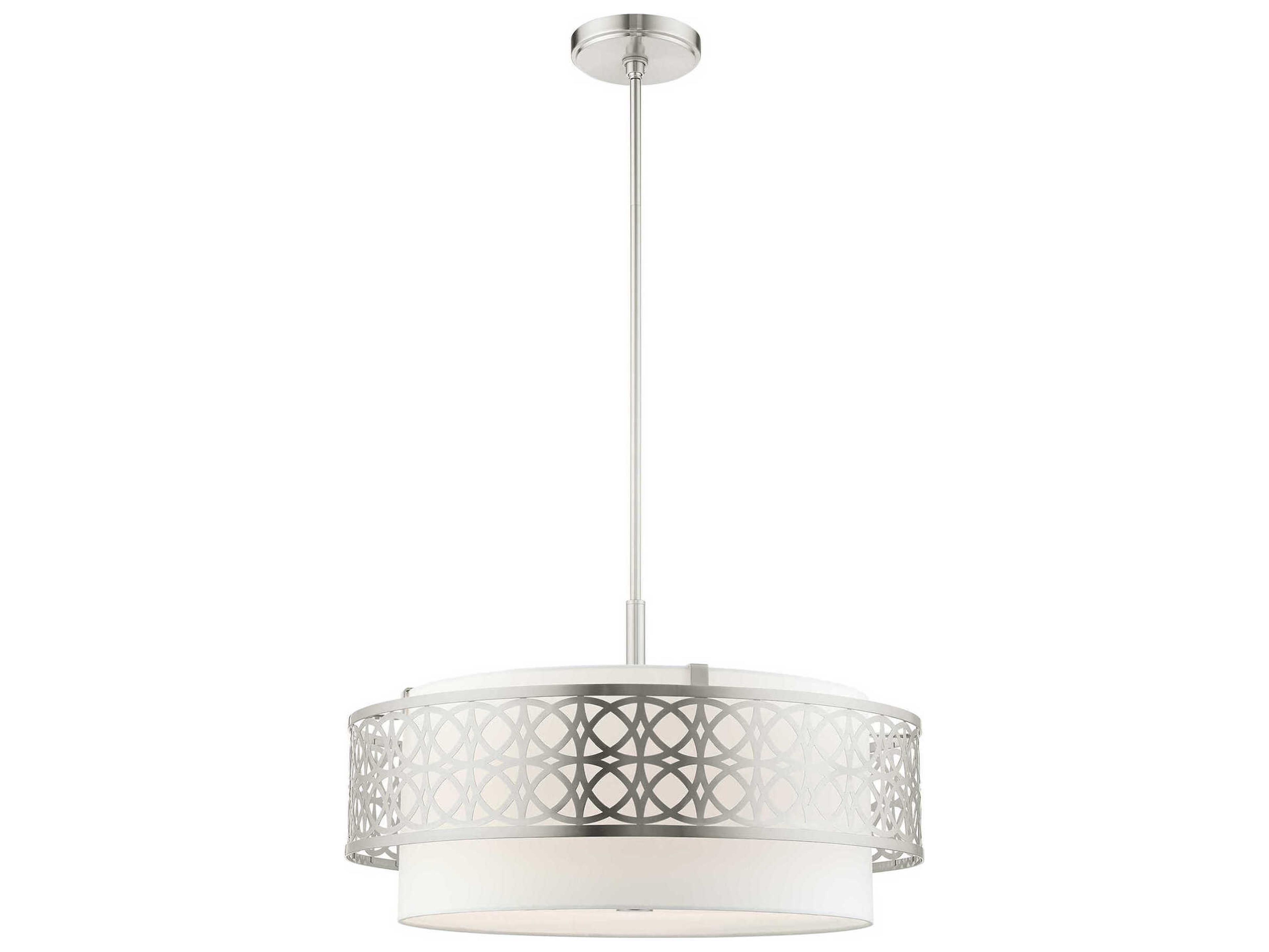 Livex Lighting Calinda 5-Light Brushed Nickel Drum Chandelier