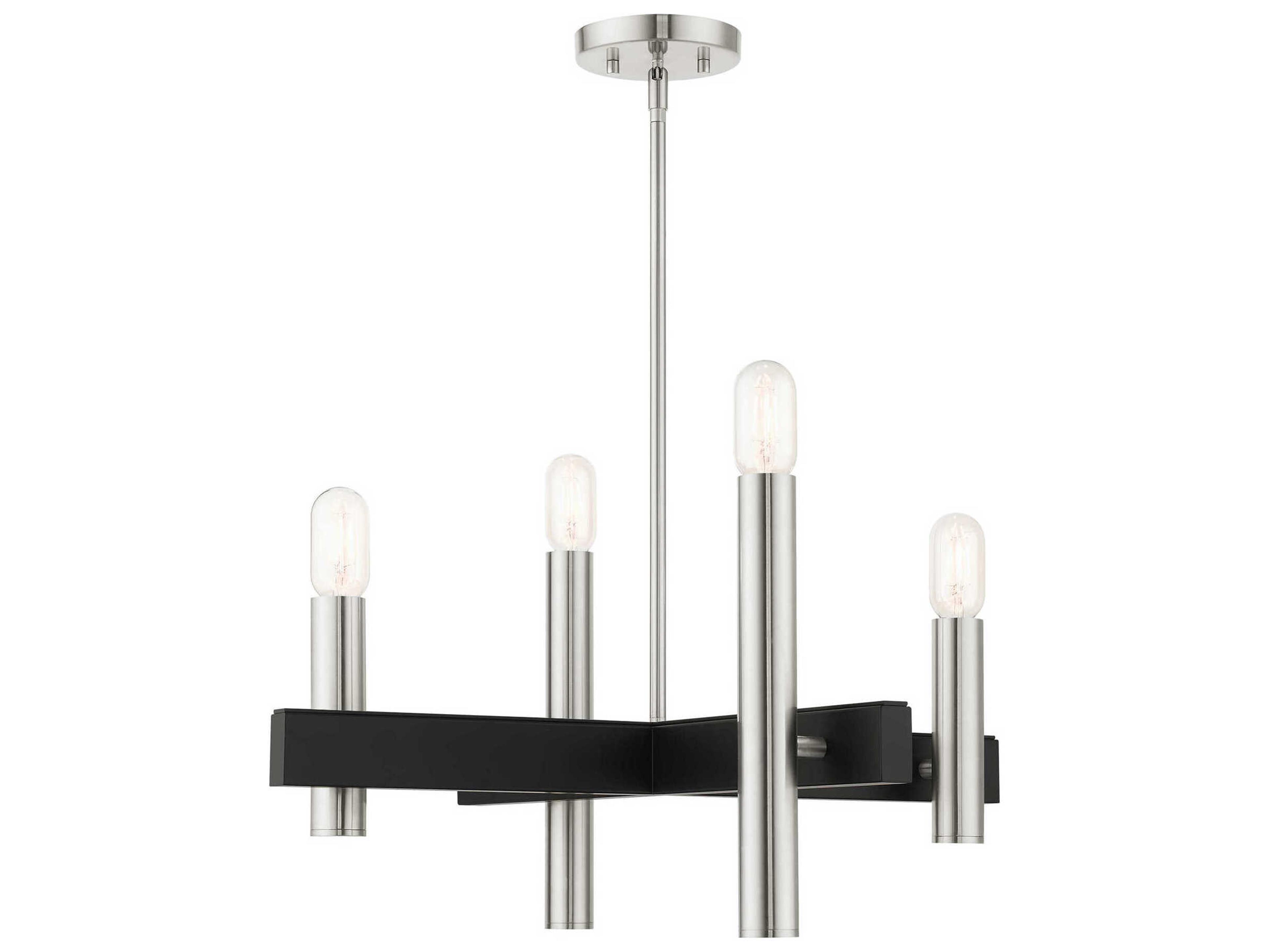 Livex Lighting Helsinki 4-Light Brushed Nickel Candelabra Linear Chandelier