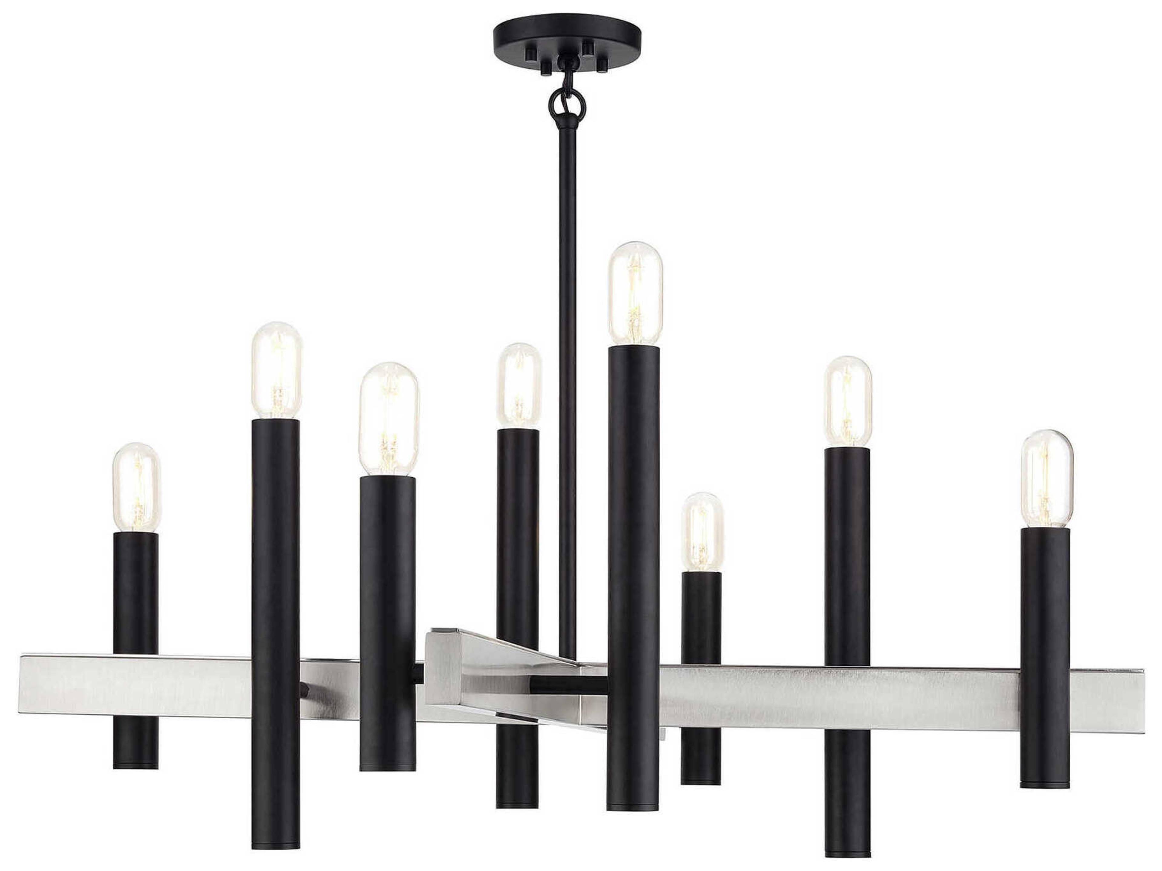 Livex Lighting Helsinki 8-Light Black Brushed Nickel Chandelier