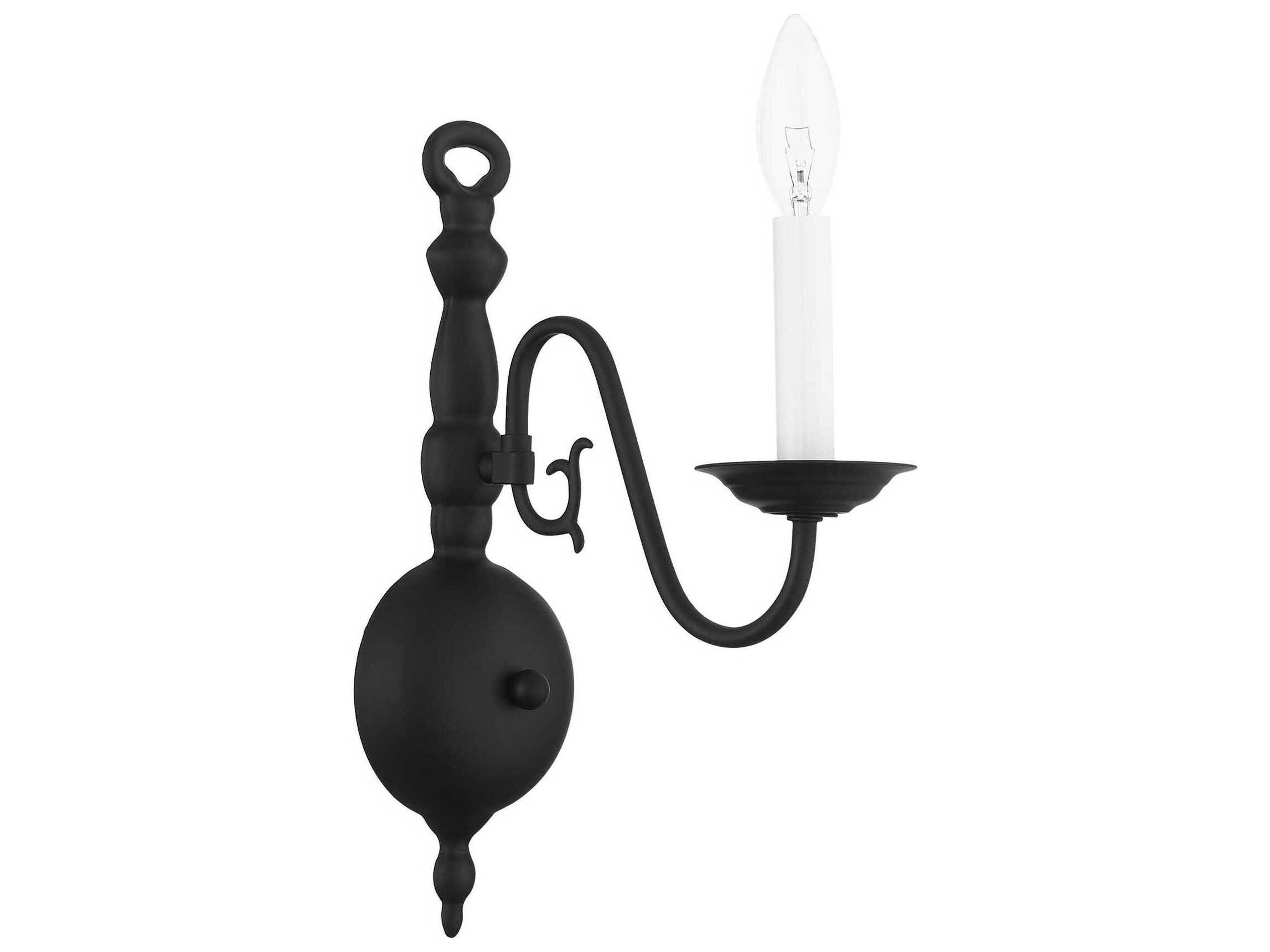 Livex Lighting Williamsburgh 1-Light Black Wall Sconce