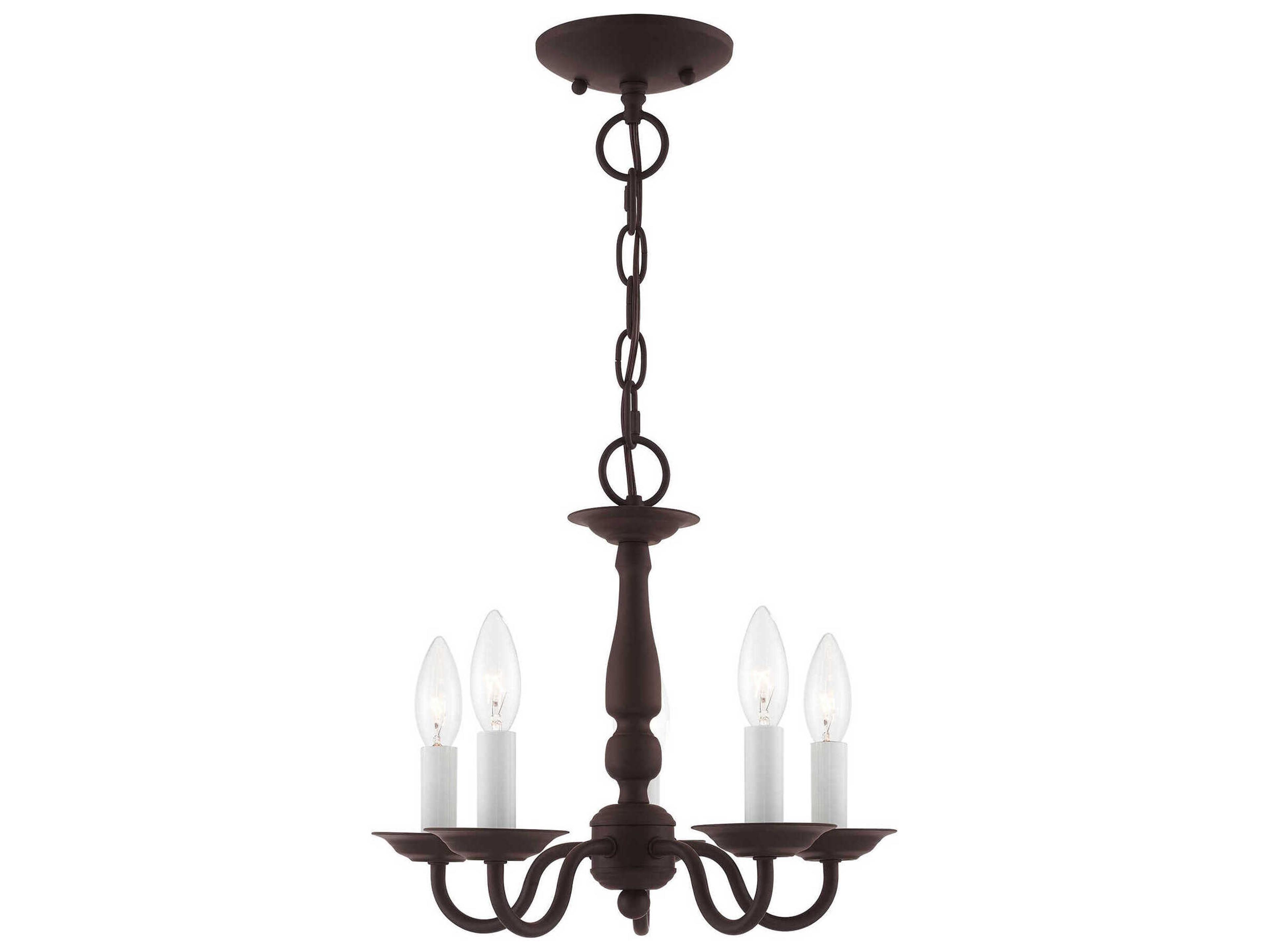 Livex Lighting Williamsburgh 5-Light Bronze Candelabra Chandelier