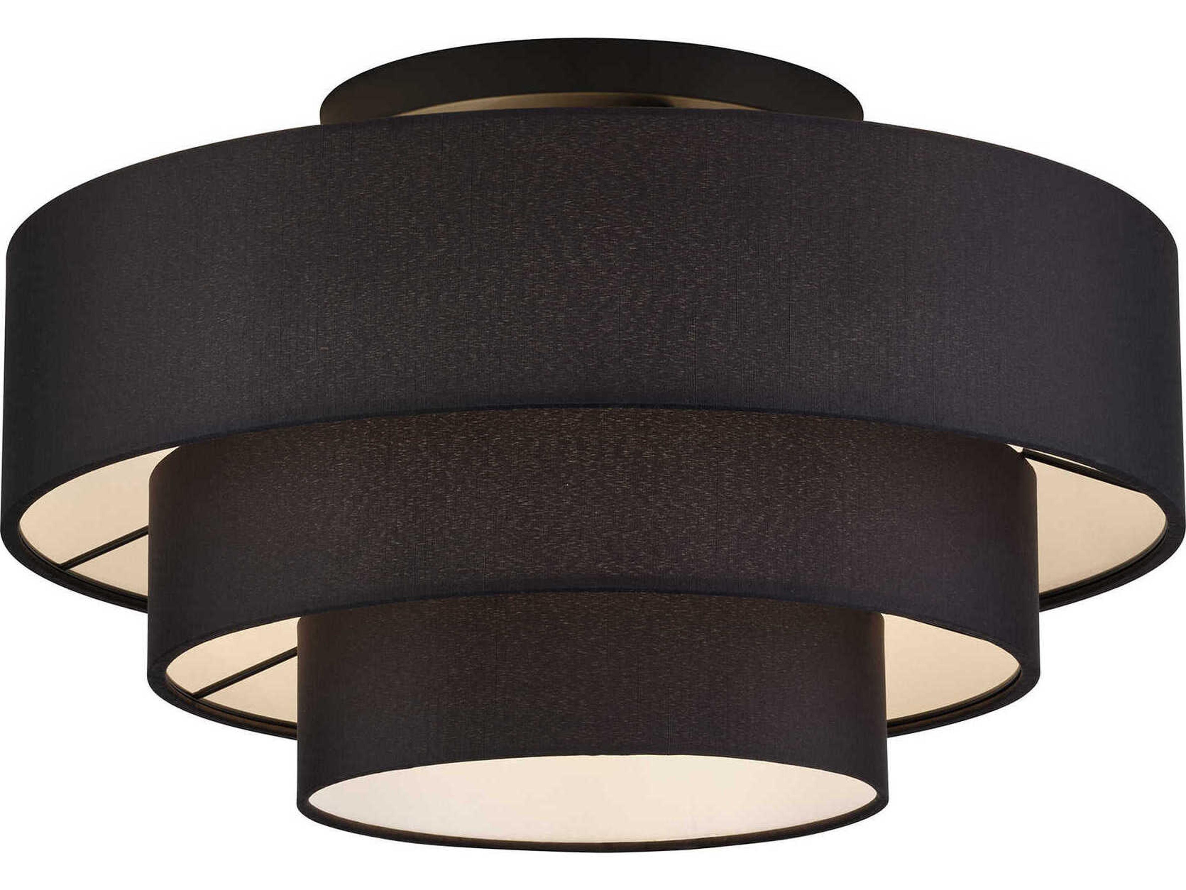 Livex Lighting Bainbridge 4-Light Black Drum Semi Flush Mount