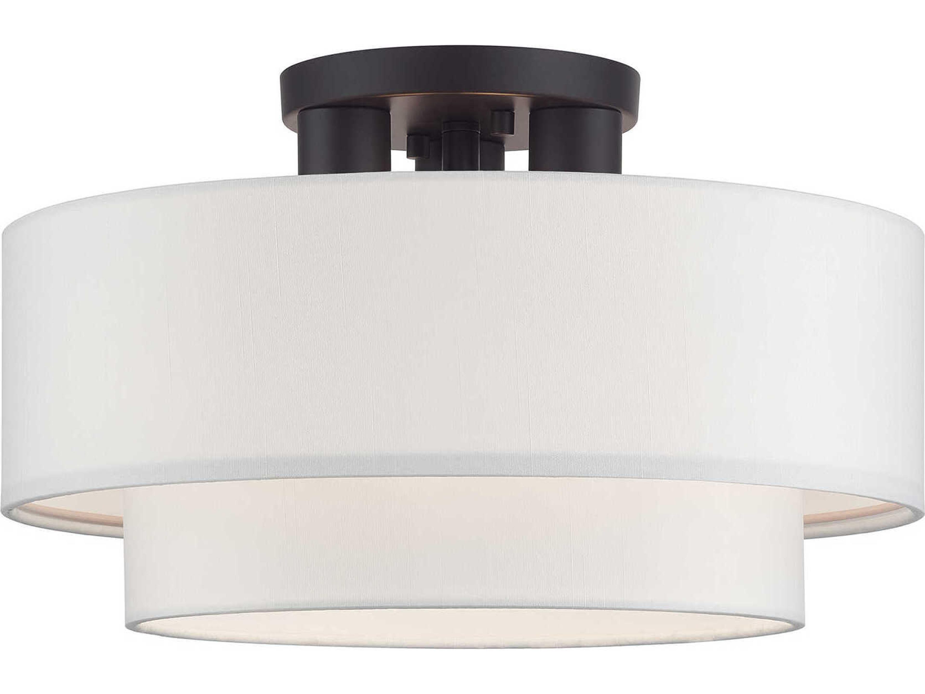 Livex Lighting Manorwood 3-Light Bronze Semi Flush Mount