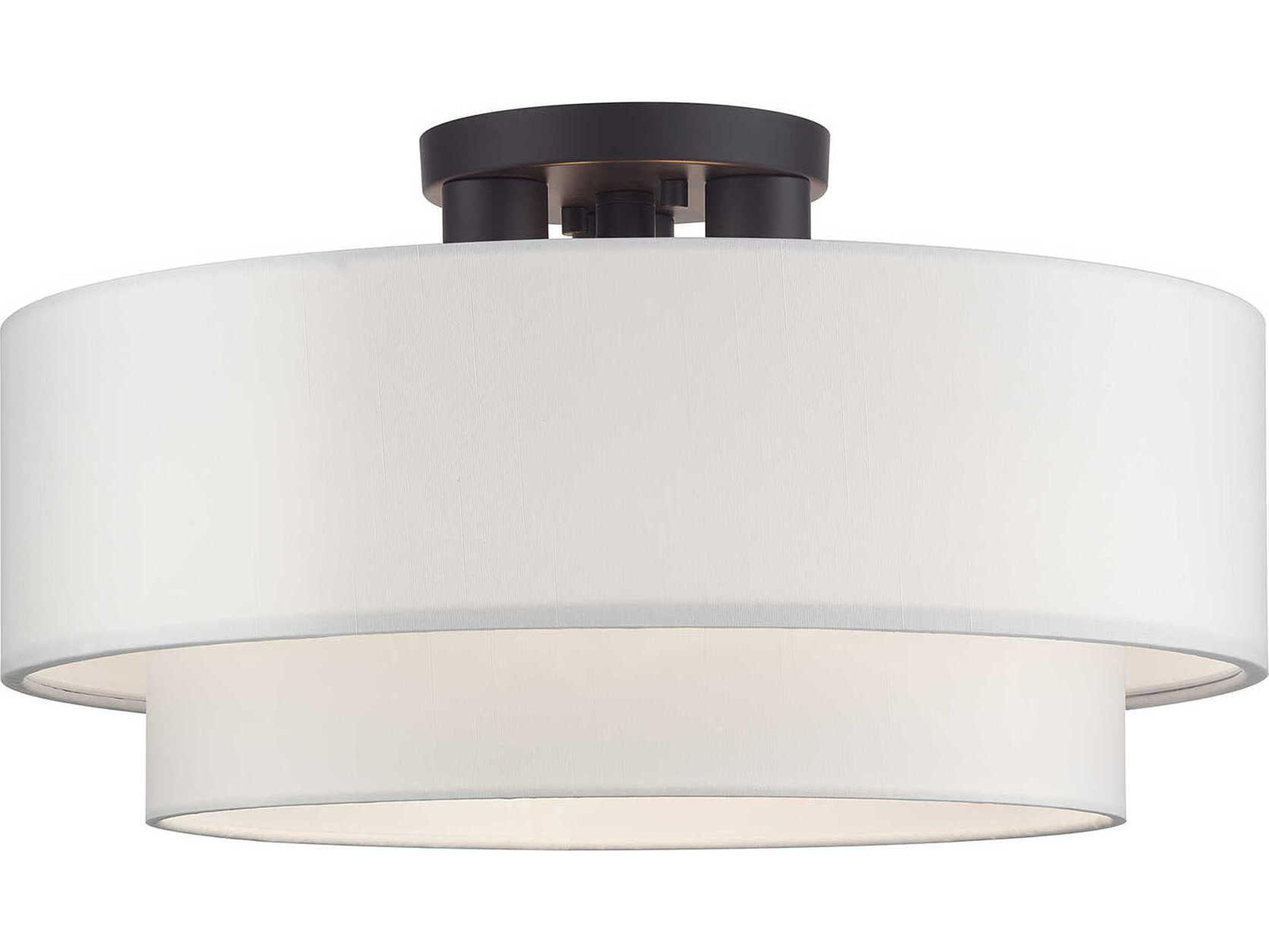 Livex Lighting Manorwood 3-Light Bronze Semi Flush Mount