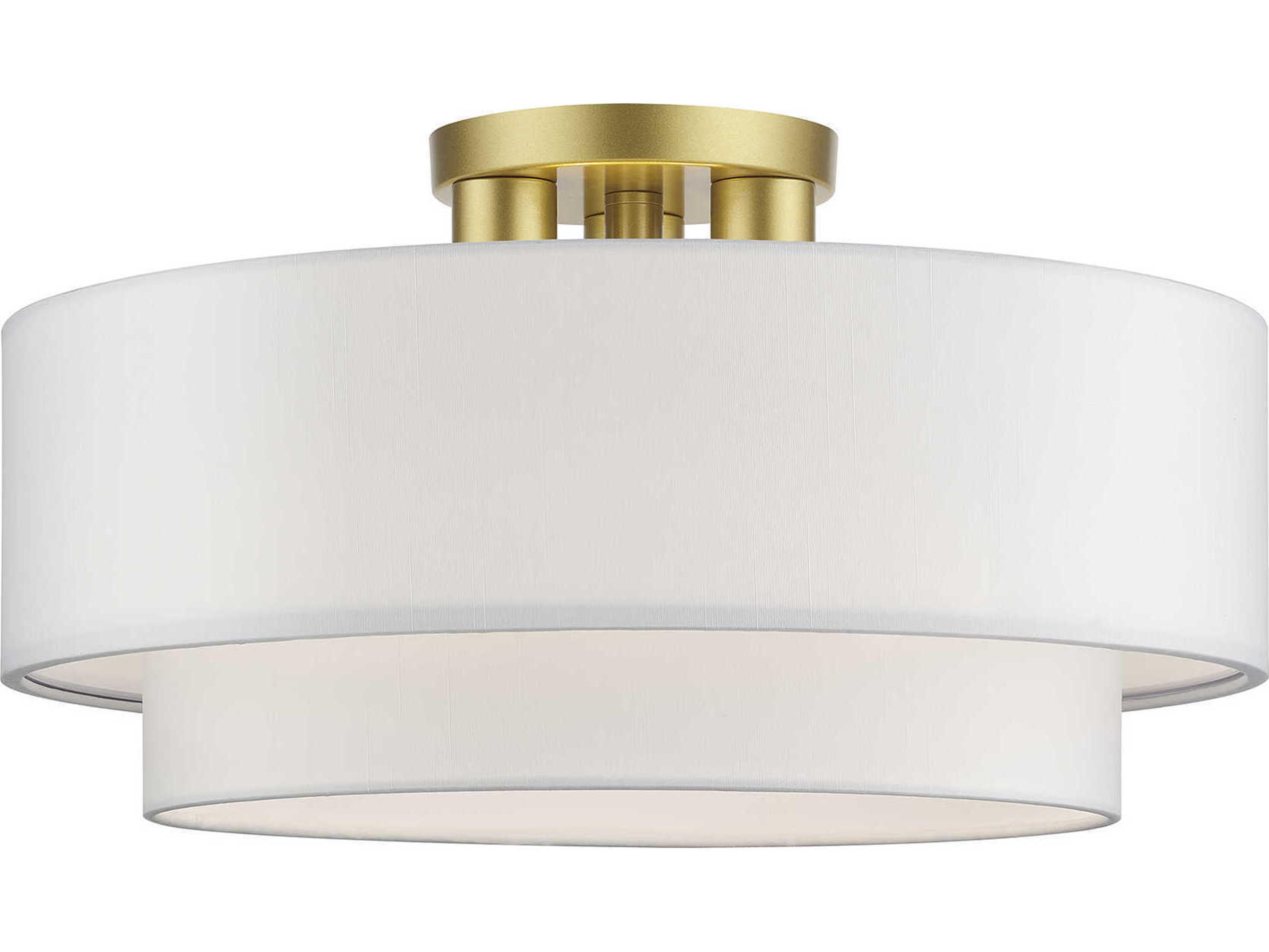 Livex Lighting Manorwood 3-Light Soft Gold Semi Flush Mount