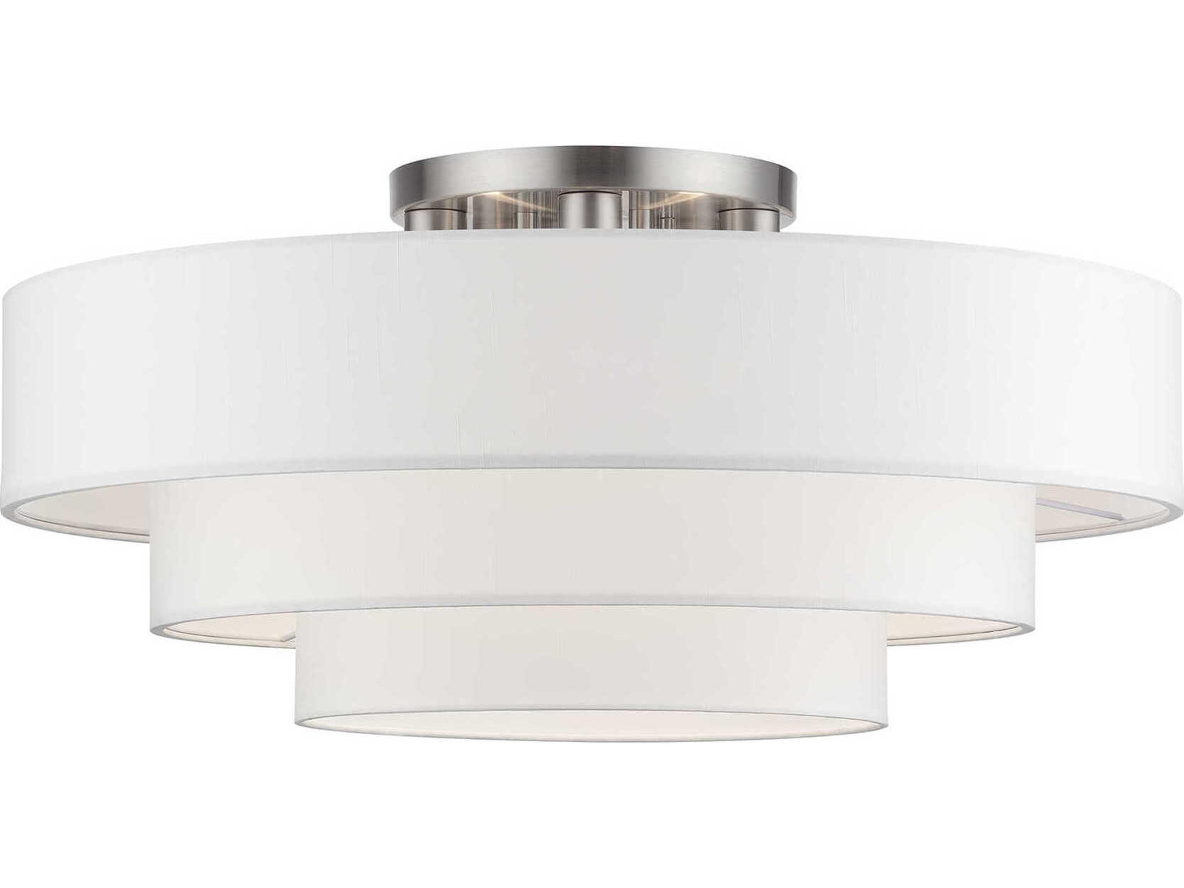 Livex Lighting Manorwood 5-Light Brushed Nickel Semi Flush Mount