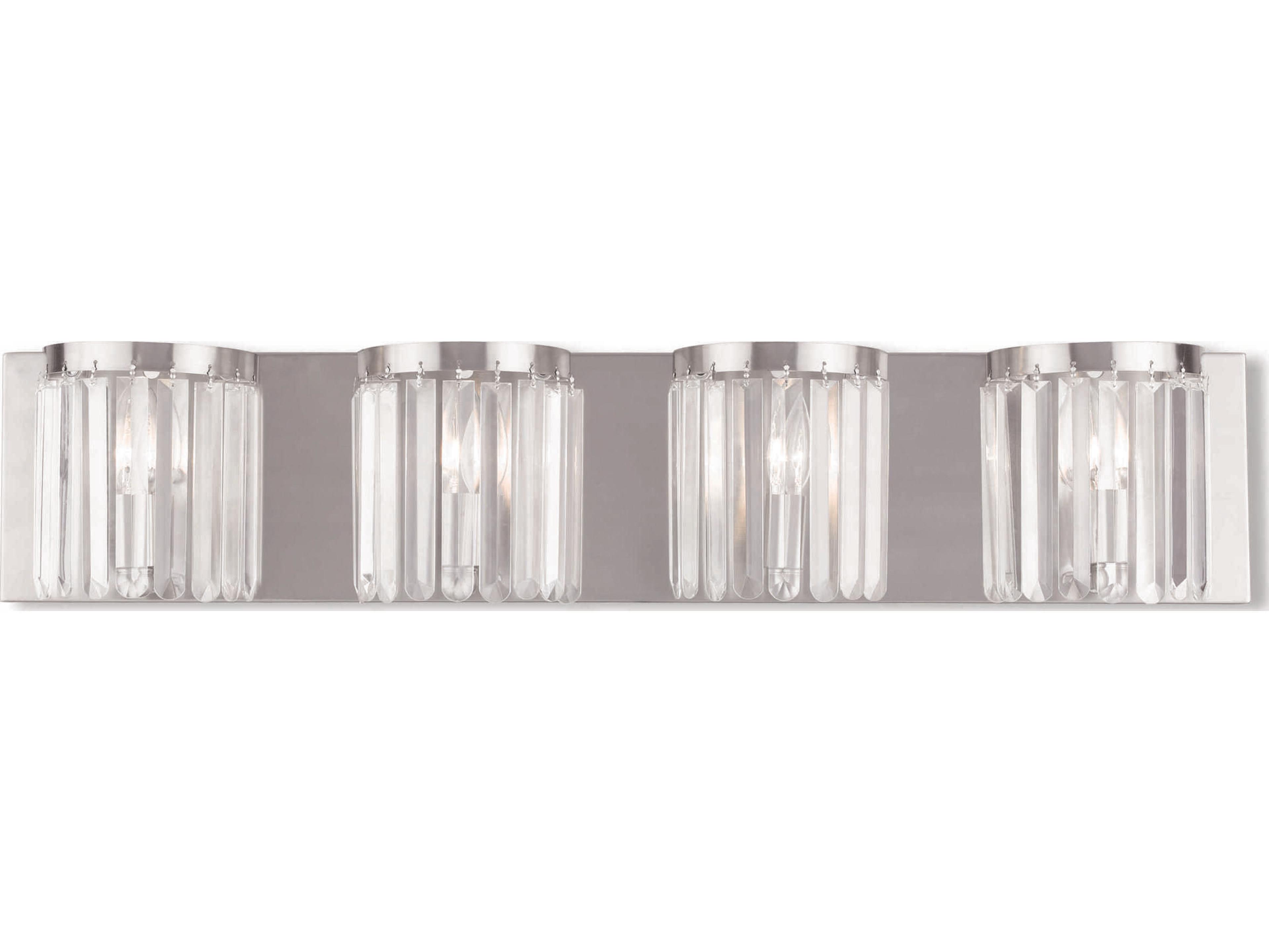 Livex Lighting Ashton 4-Light Brushed Nickel Crystal Vanity Light