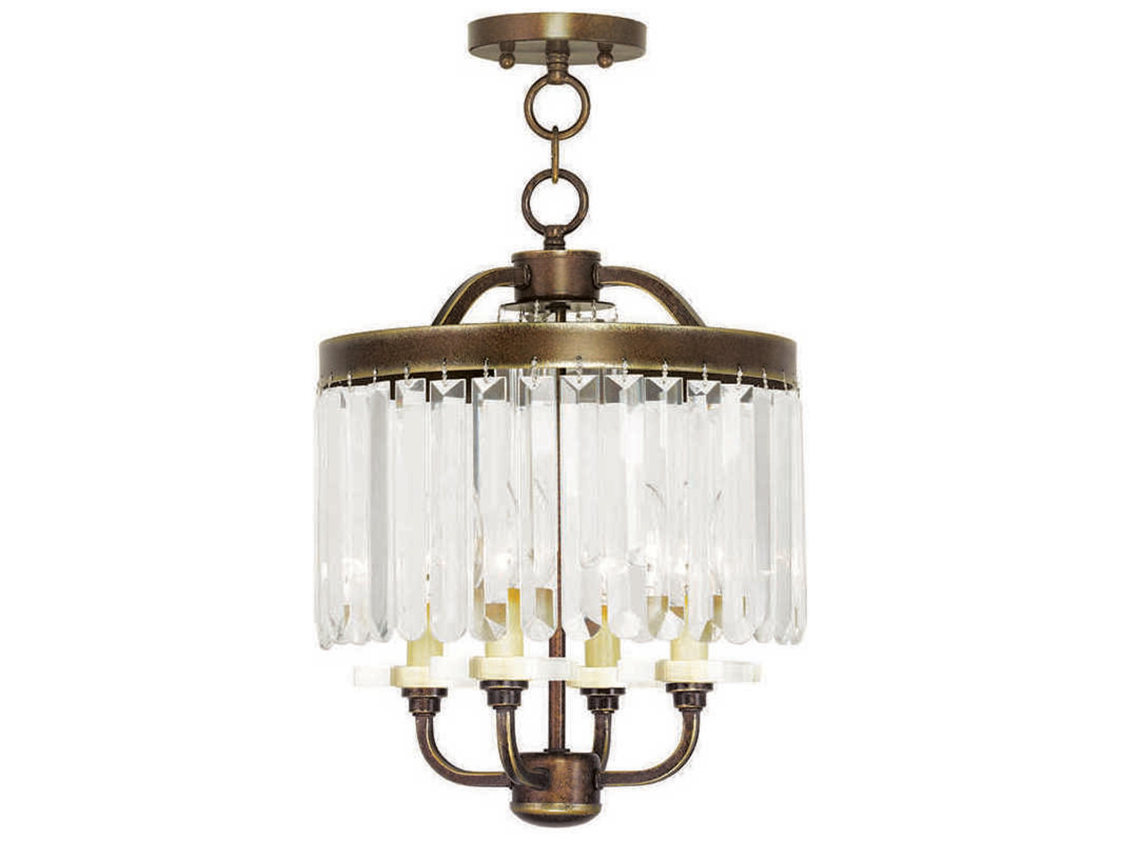 Livex Lighting Ashton 4-Light Hand Painted Palacial Bronze Crystal Candelabra Chandelier
