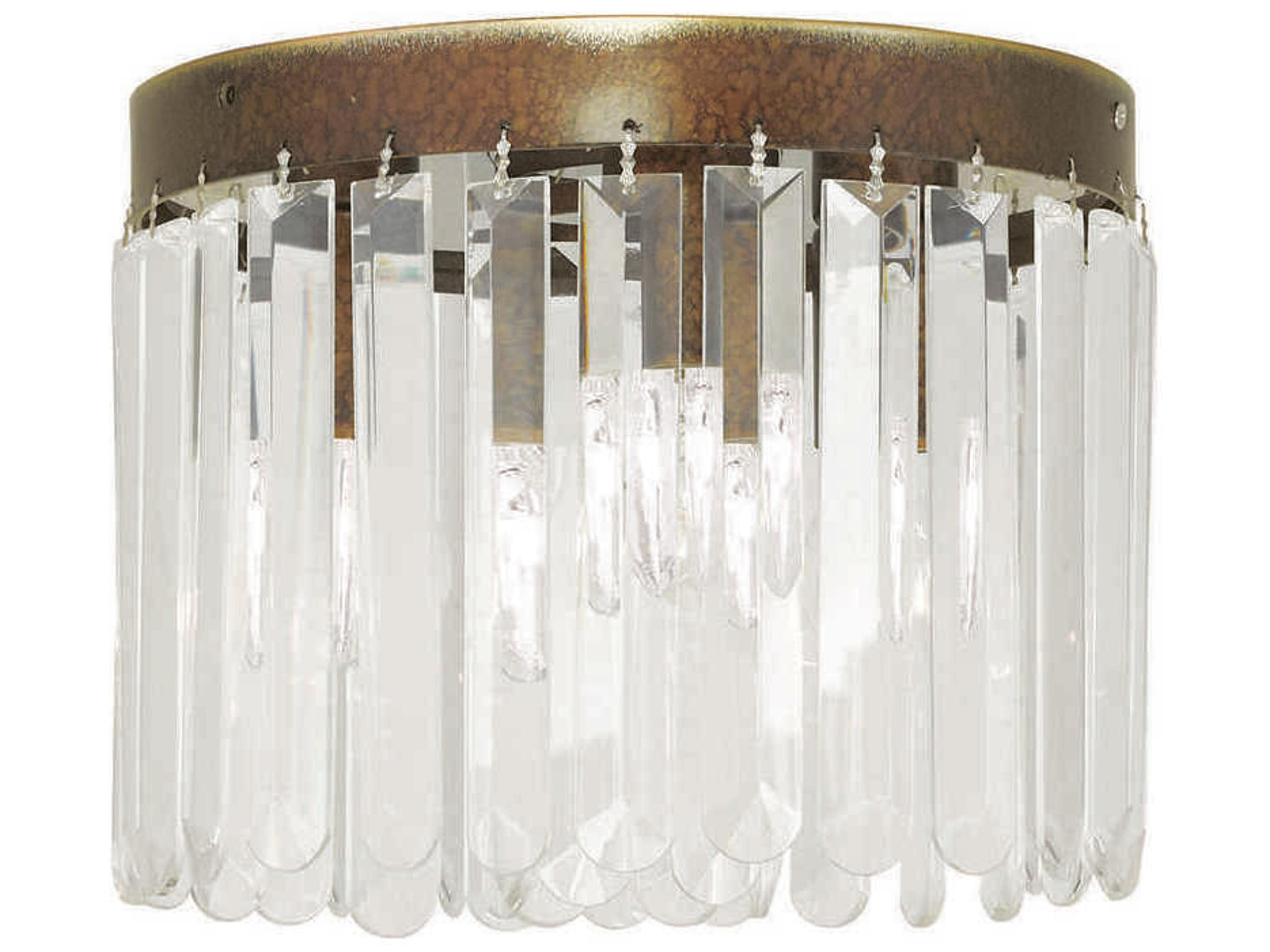 Livex Lighting Ashton 3-Light Hand Painted Palacial Bronze Crystal Drum Flush Mount