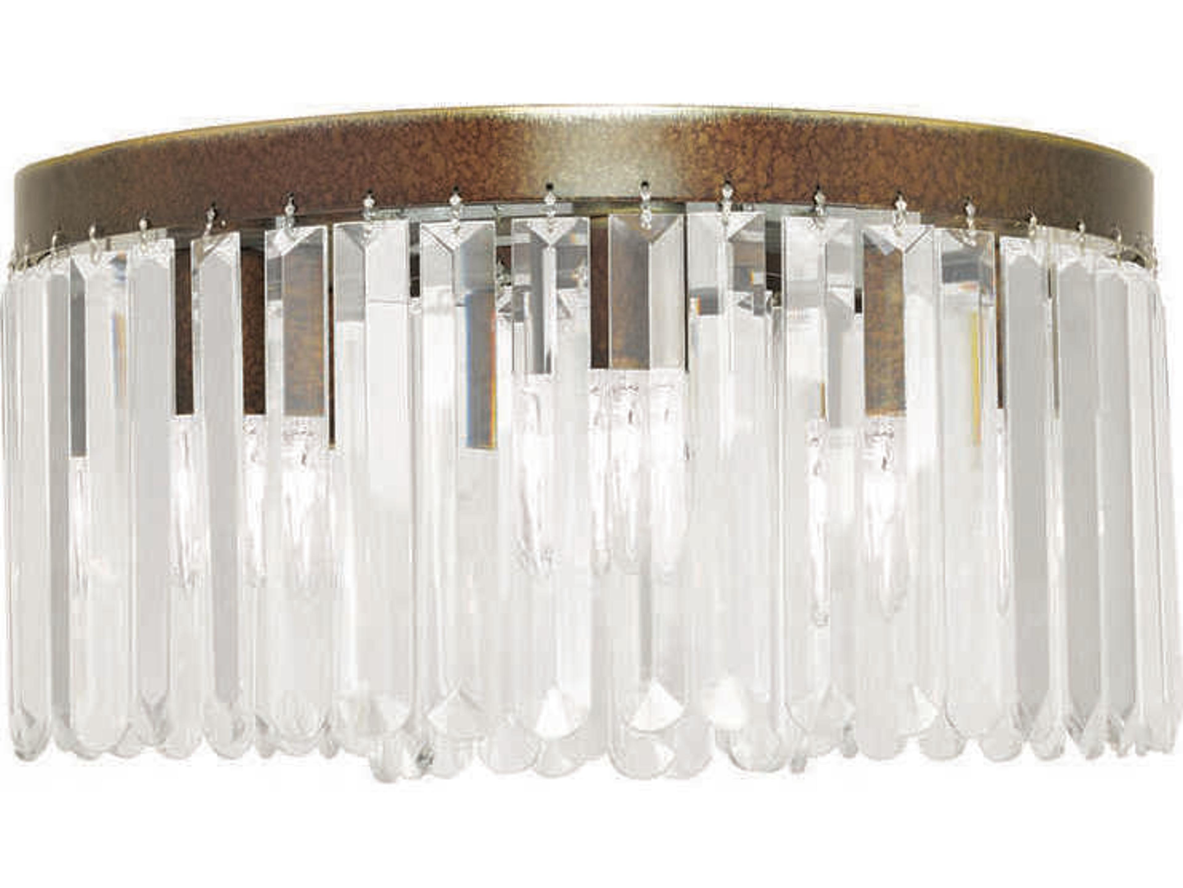 Livex Lighting Ashton 5-Light Hand Painted Palacial Bronze Crystal Drum Flush Mount