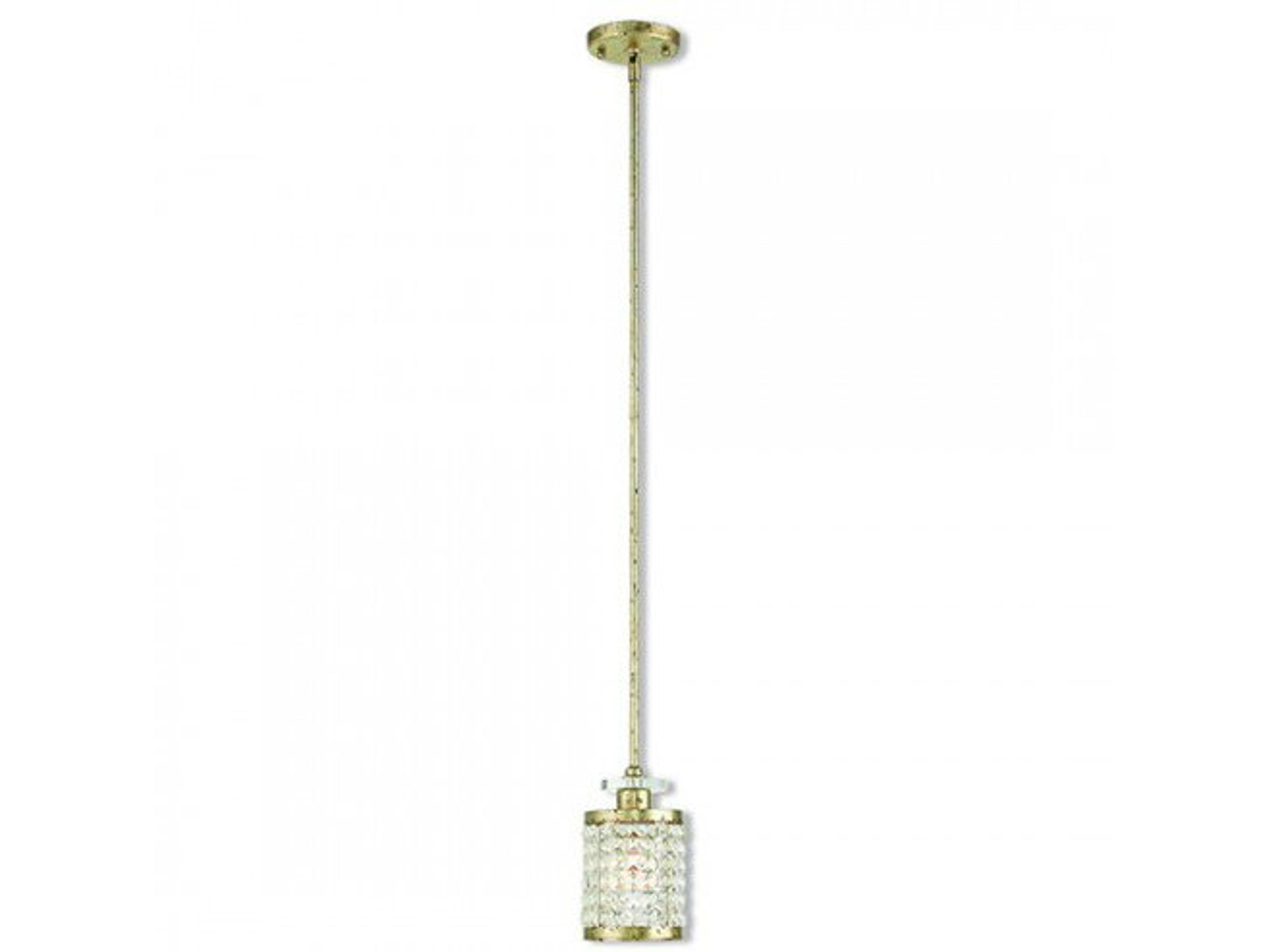 Livex Lighting Grammercy 1-Light Hand Applied Winter Gold Crystal Cylinder Mini Pendant